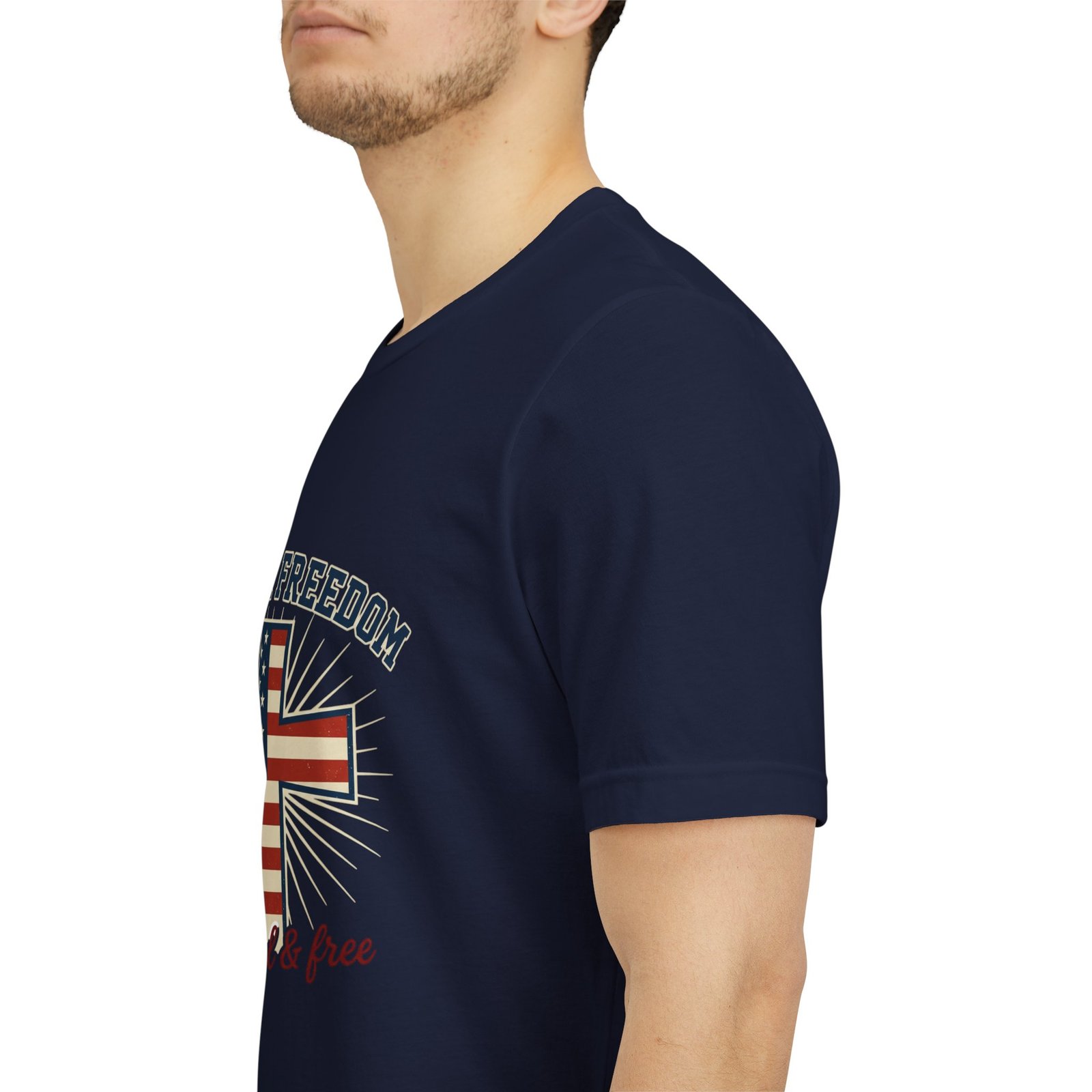 Faith & Freedom Cross Tee | Patriotic, Faith-Based July 4th Vintage Americana - Image 159