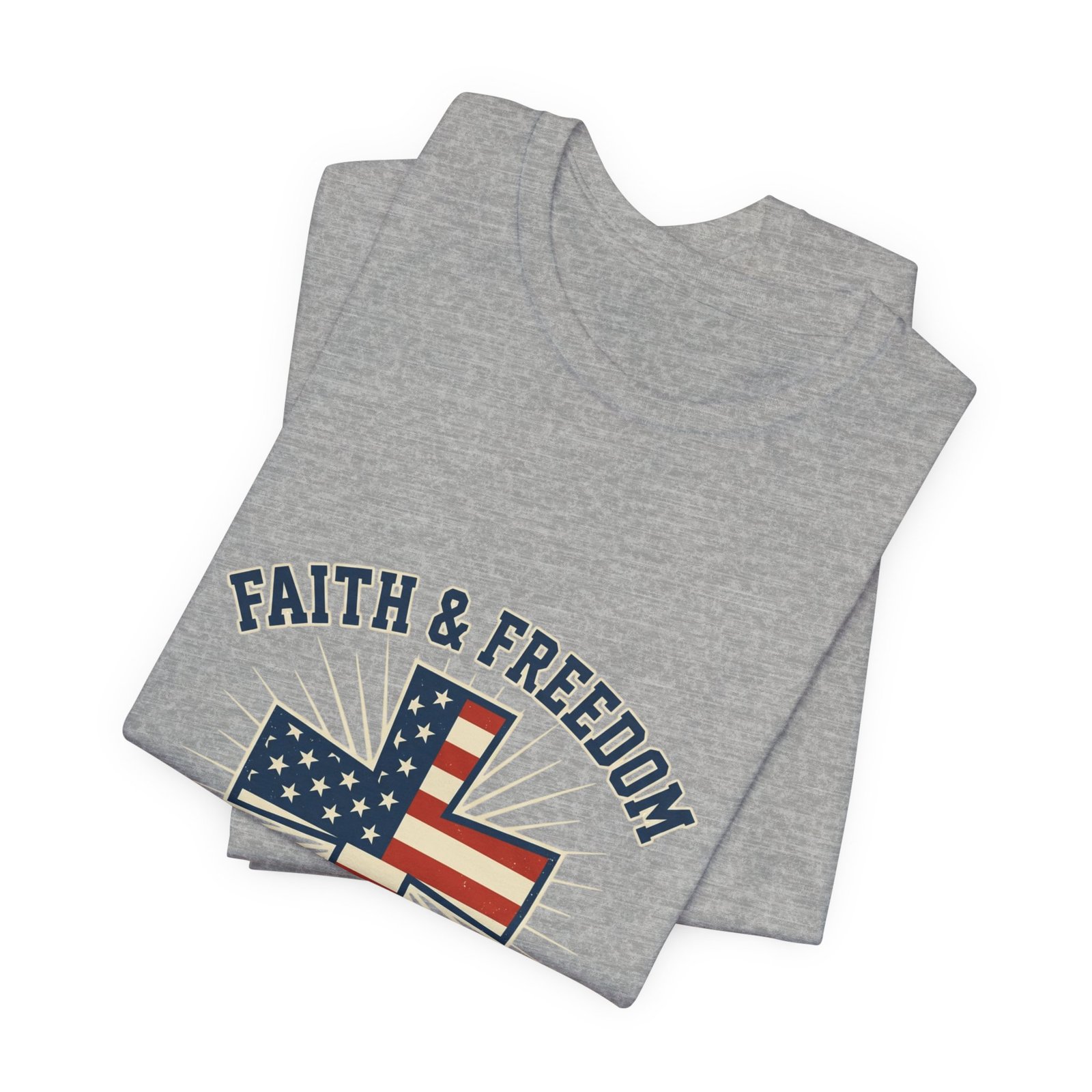 Faith & Freedom Cross Tee | Patriotic, Faith-Based July 4th Vintage Americana - Image 102
