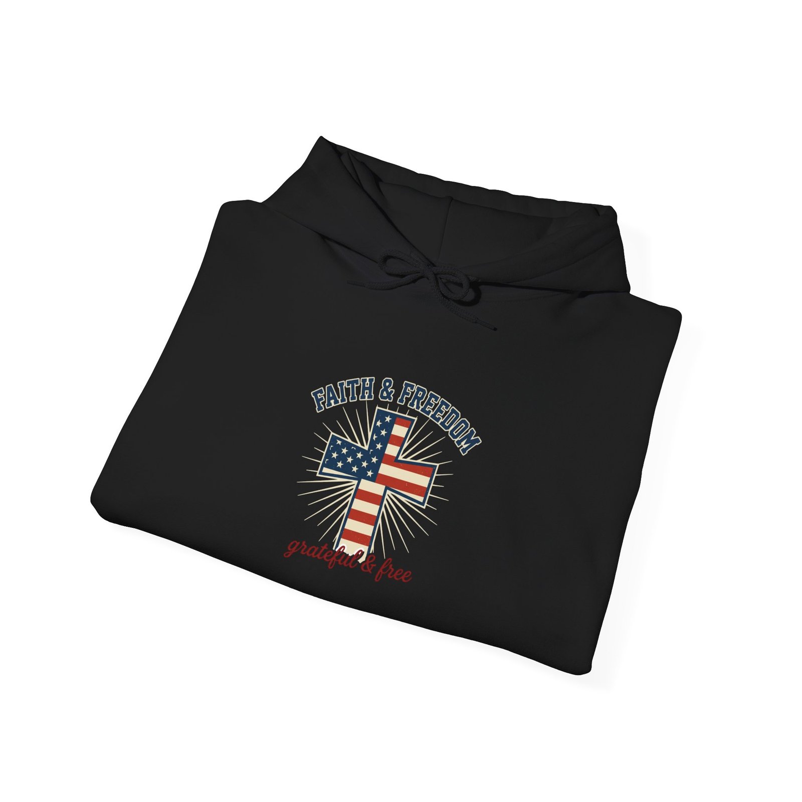 Faith & Freedom Flag Cross Hoodie | patriotic, faith-based, vintage Americana - Image 22