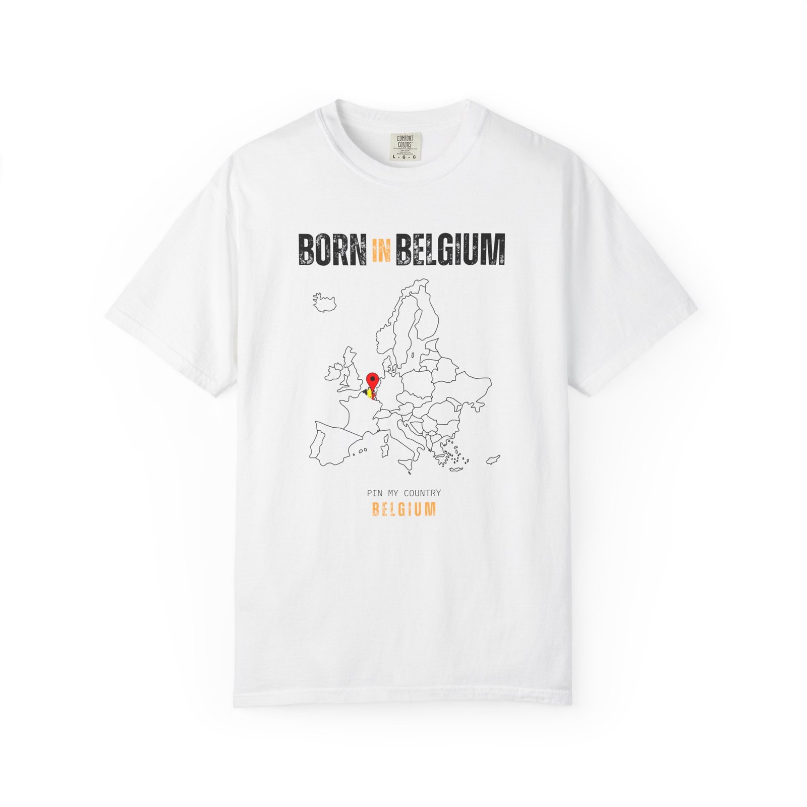 Born in Belgium T-Shirt — Country Map Graphic Tee