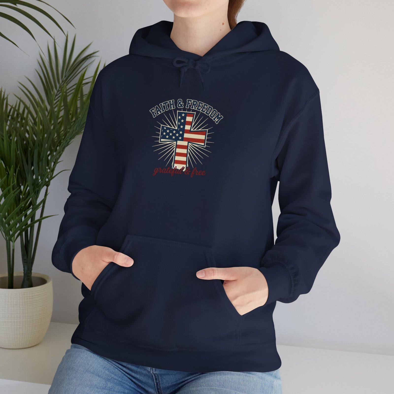 Faith & Freedom Flag Cross Hoodie | patriotic, faith-based, vintage Americana - Image 89