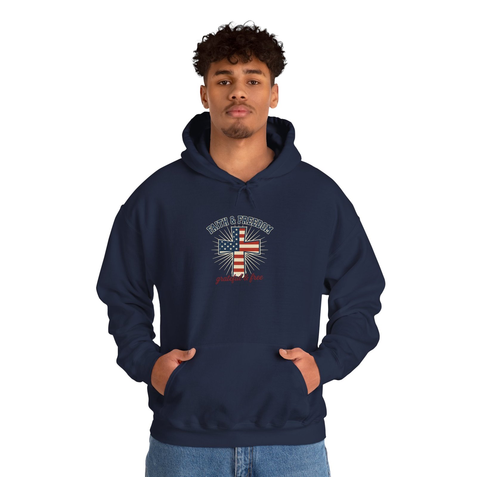 Faith & Freedom Flag Cross Hoodie | patriotic, faith-based, vintage Americana - Image 81