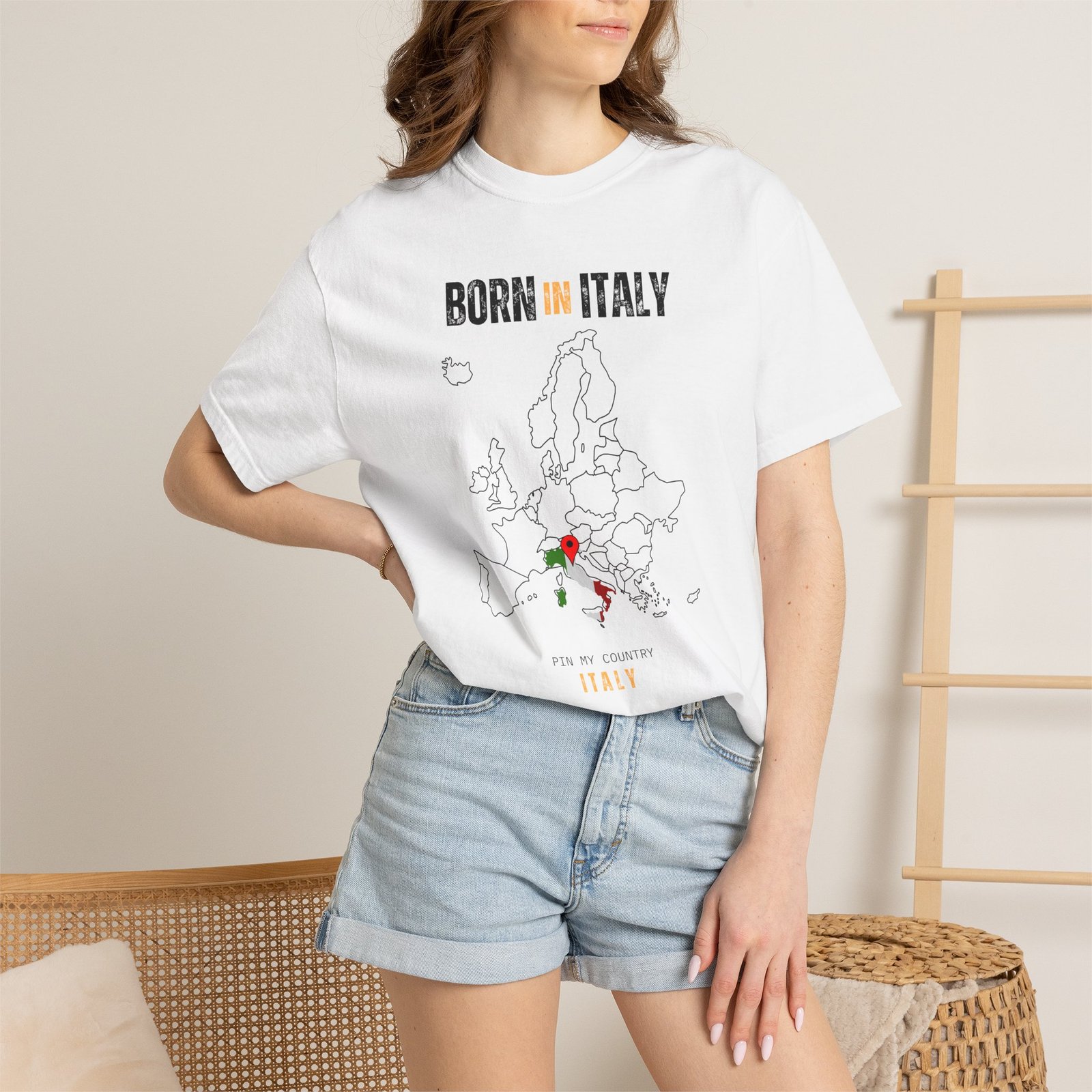 Born in Italy T-Shirt — Country Map Graphic Tee - Image 4