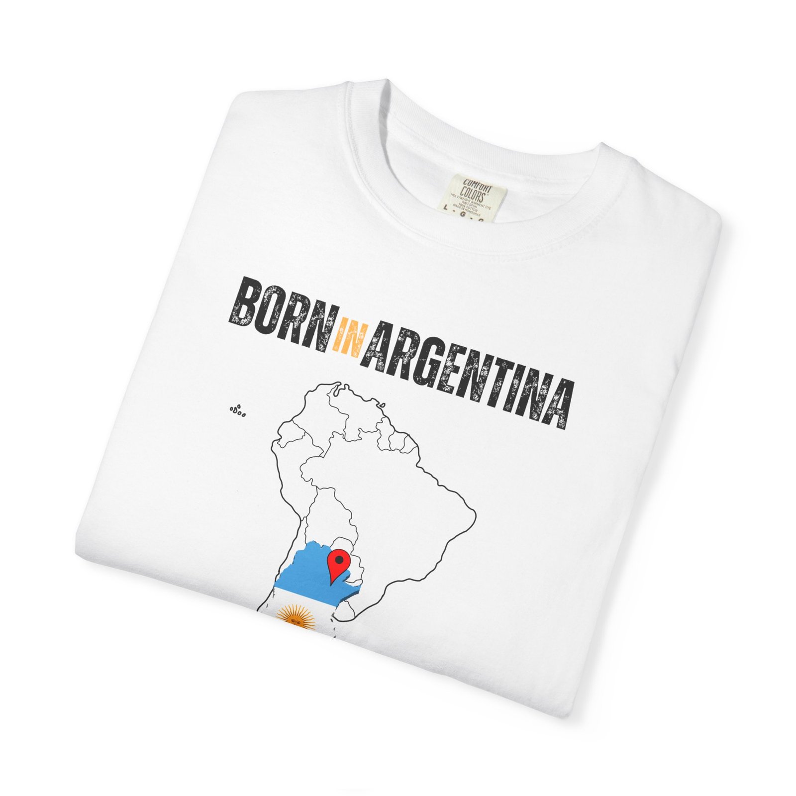 Born in Argentina T-Shirt — Country Map Graphic Tee - Image 3