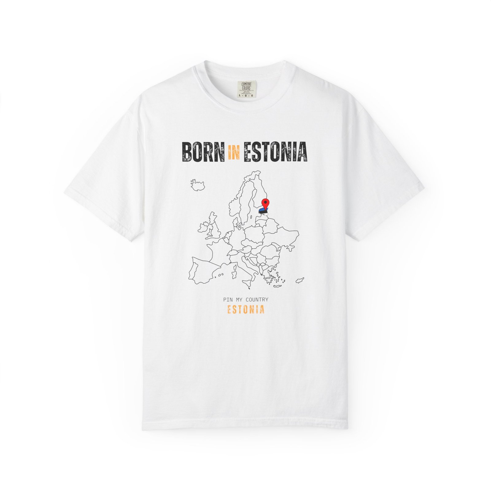 Born in Estonia T-Shirt — Country Map Graphic Tee