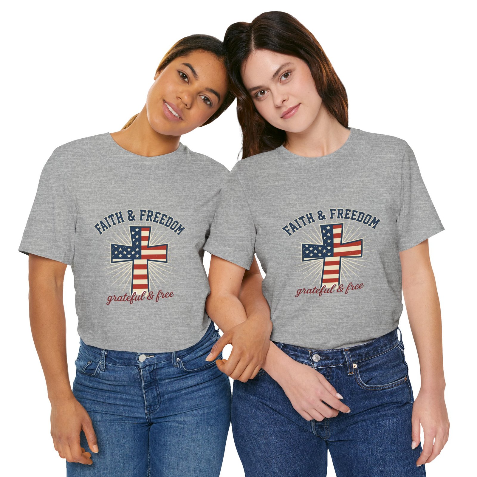 Faith & Freedom Cross Tee | Patriotic, Faith-Based July 4th Vintage Americana - Image 123