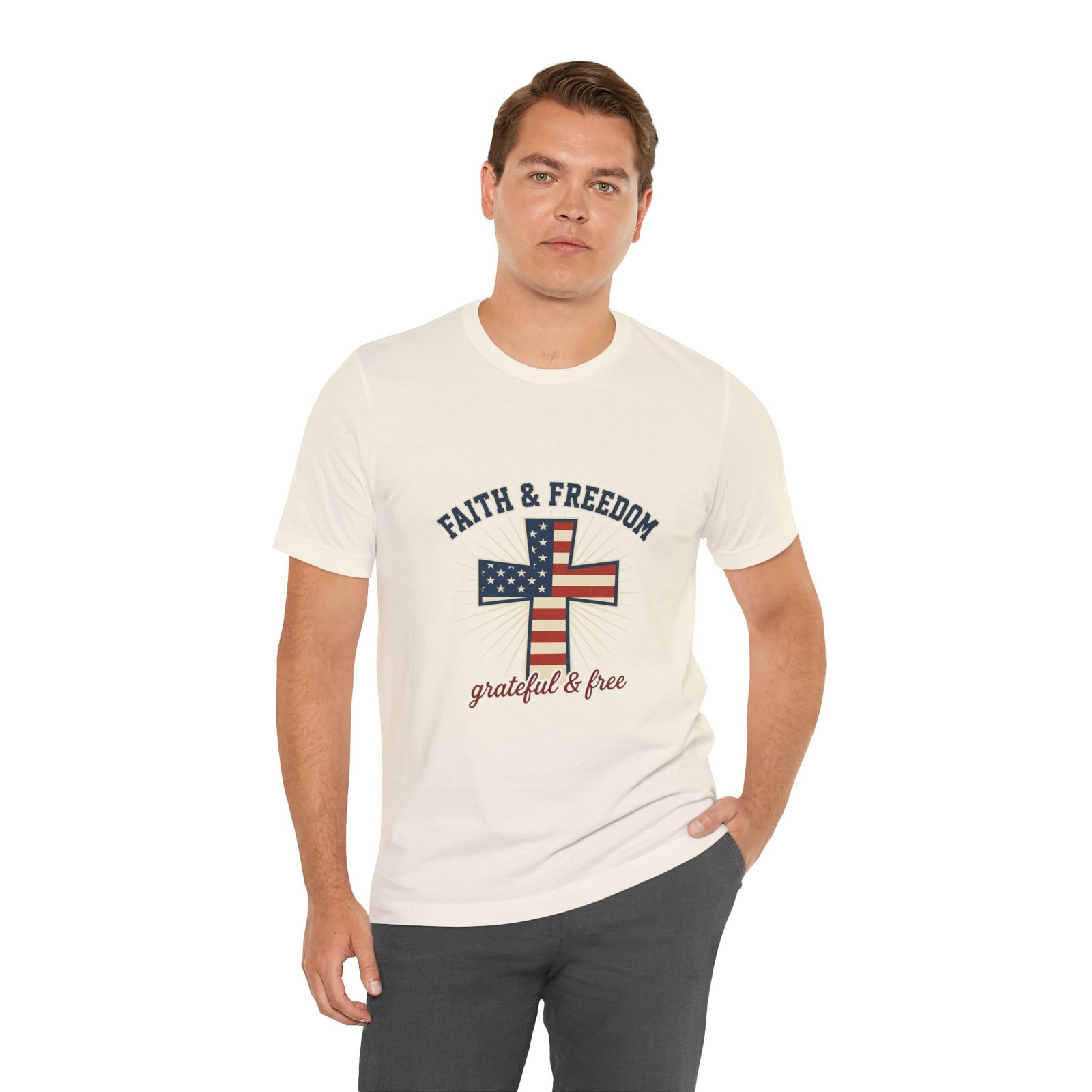 Faith & Freedom Cross Tee | Patriotic, Faith-Based July 4th Vintage Americana - Image 78