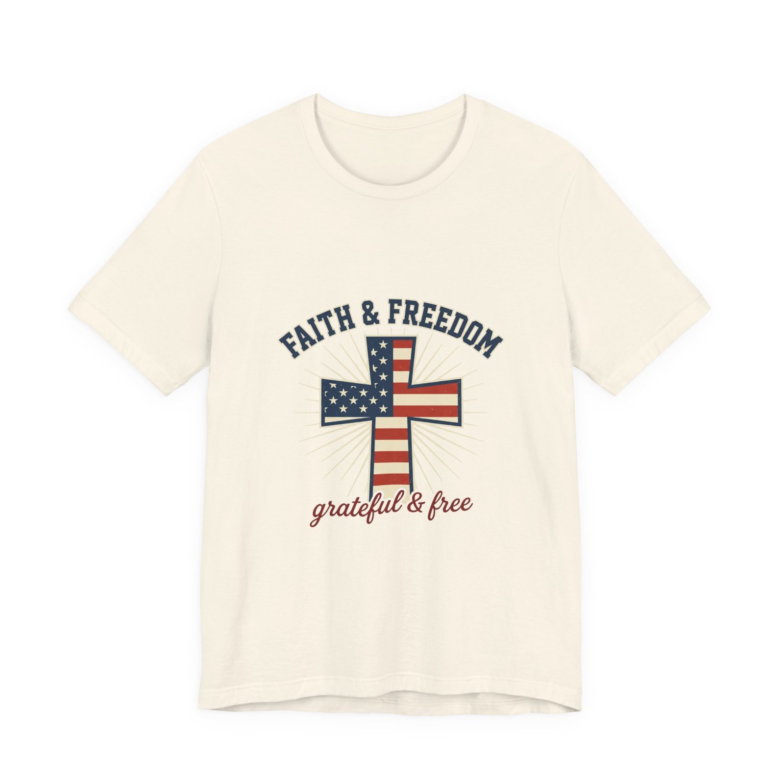 Faith & Freedom Cross Tee | Patriotic, Faith-Based July 4th Vintage Americana - Image 67