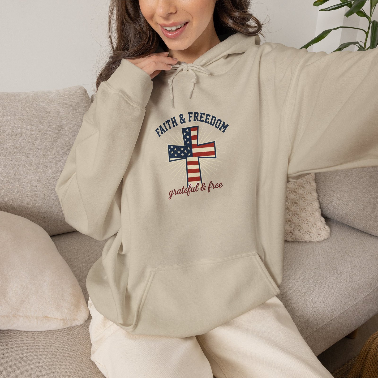 Faith & Freedom Flag Cross Hoodie | patriotic, faith-based, vintage Americana - Image 43