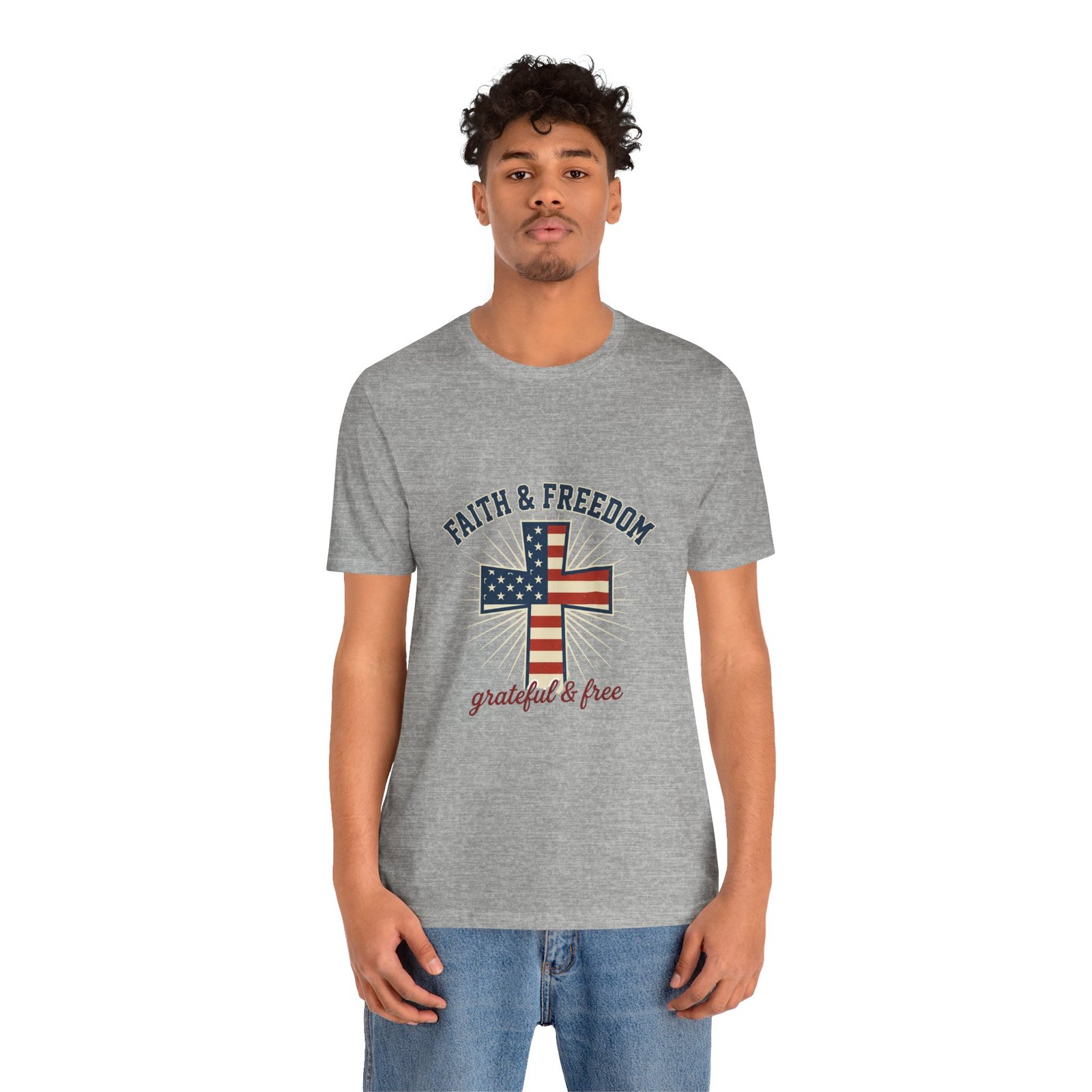 Faith & Freedom Cross Tee | Patriotic, Faith-Based July 4th Vintage Americana - Image 109