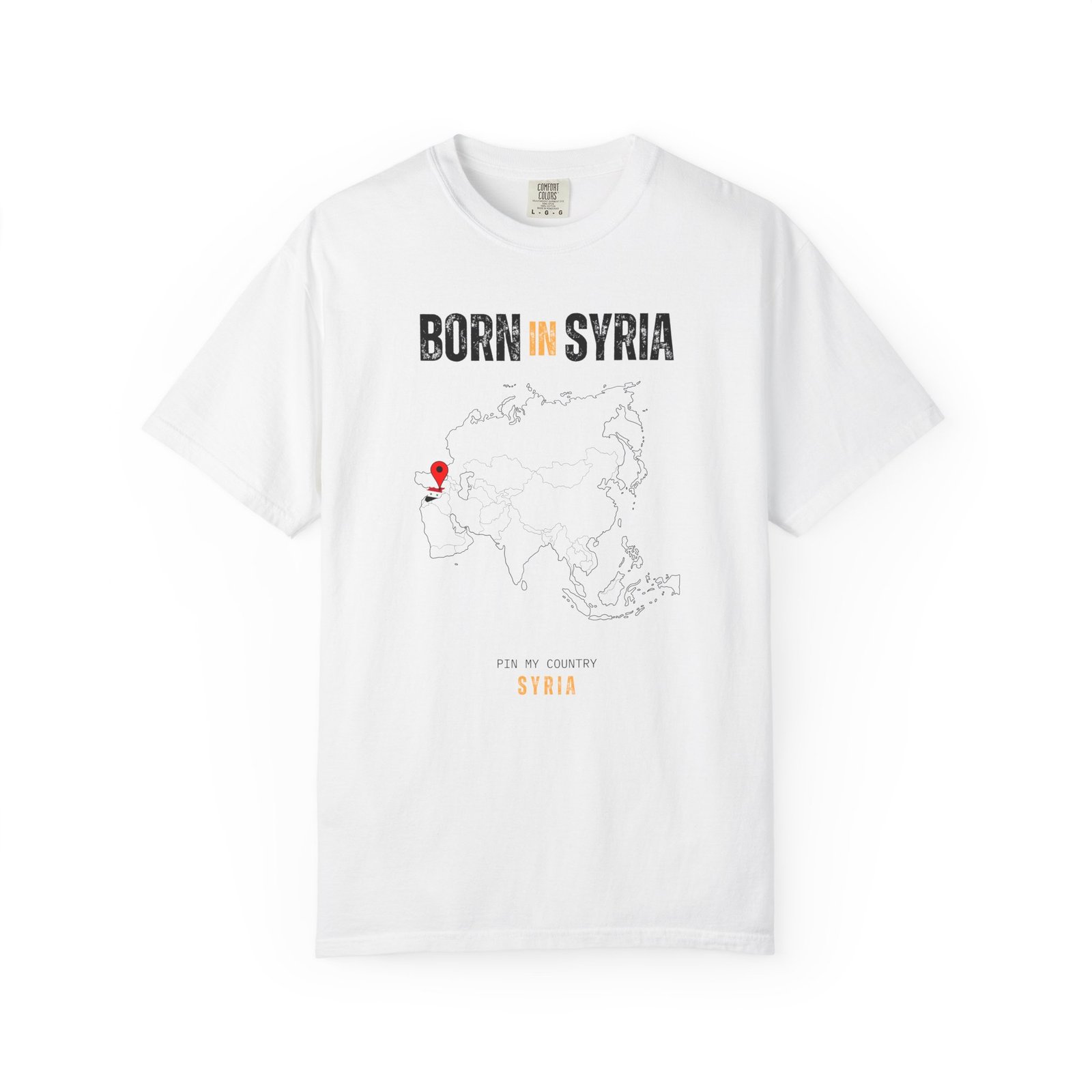Born in Syria T-Shirt — Country Map Graphic Tee