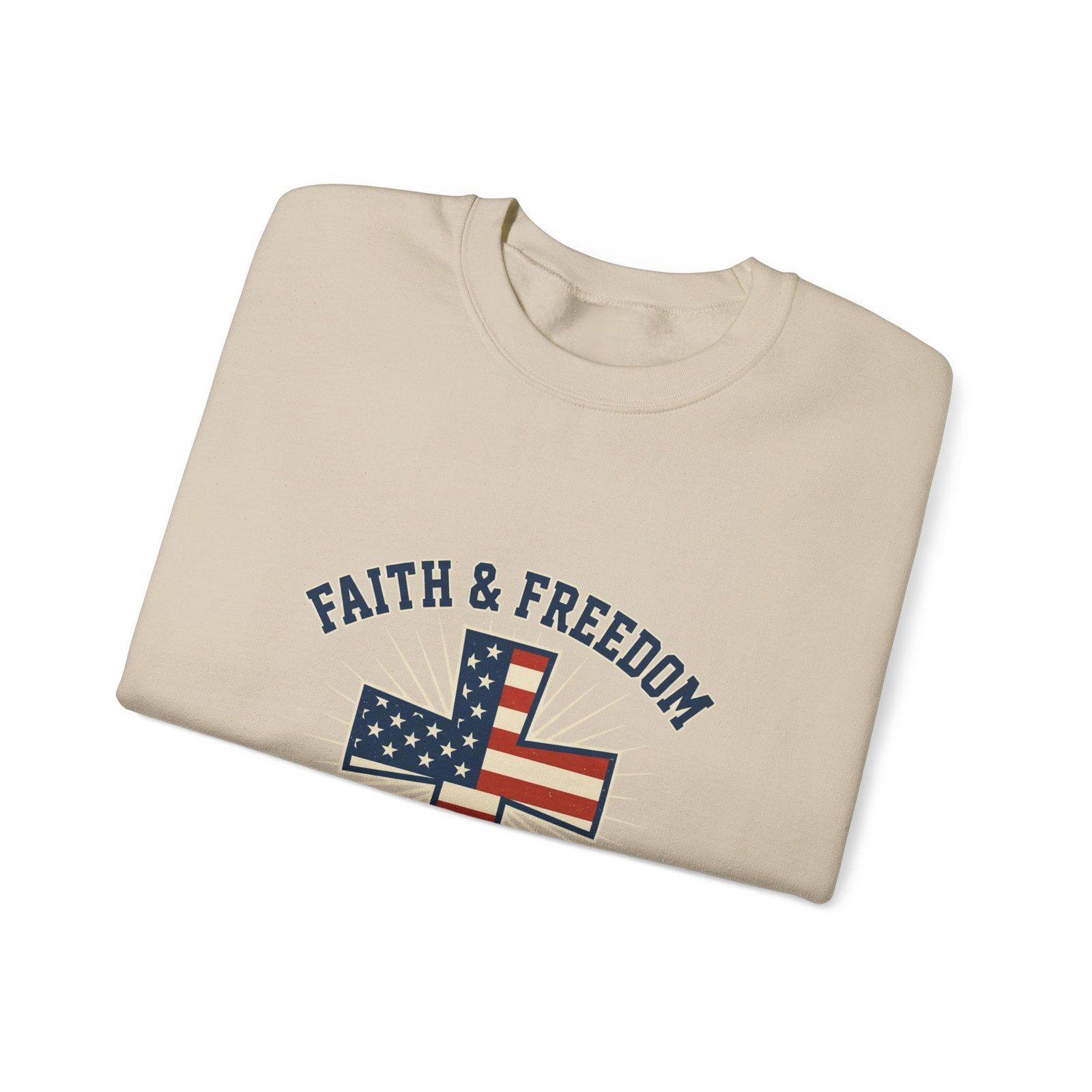 Faith & Freedom Cross Sweatshirt | Patriotic, Faith-based July 4th Vintage Americana - Image 33