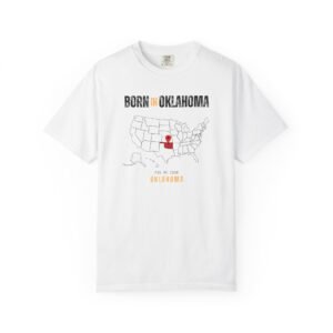 Born in Oklahoma T-Shirt — State Map Graphic Tee