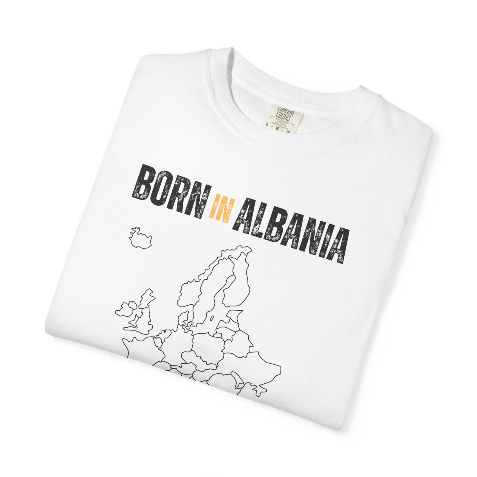 Born in Albania T-Shirt — Country Map Graphic Tee - Image 3