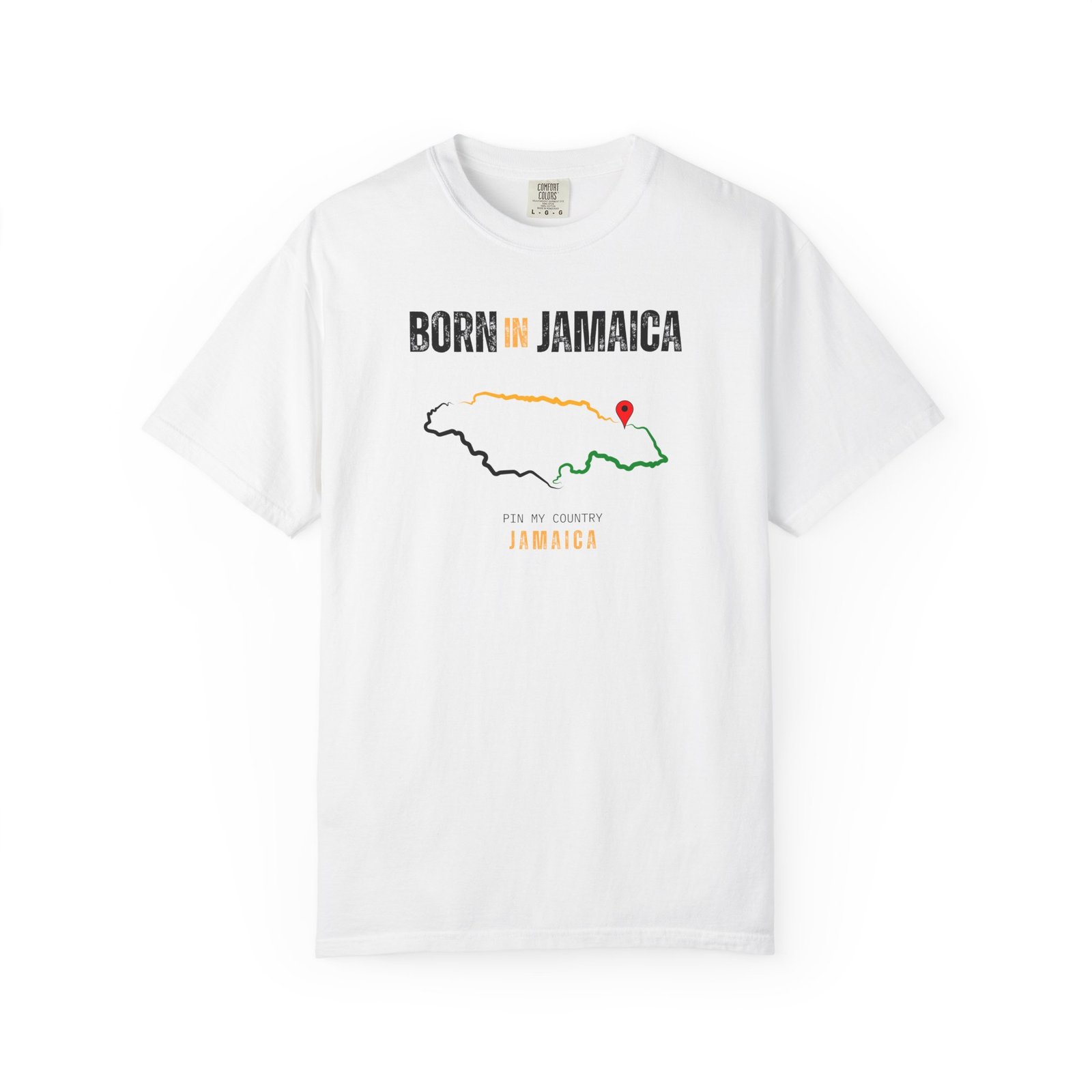 Born in Jamaica T-Shirt — Country Map Graphic Tee