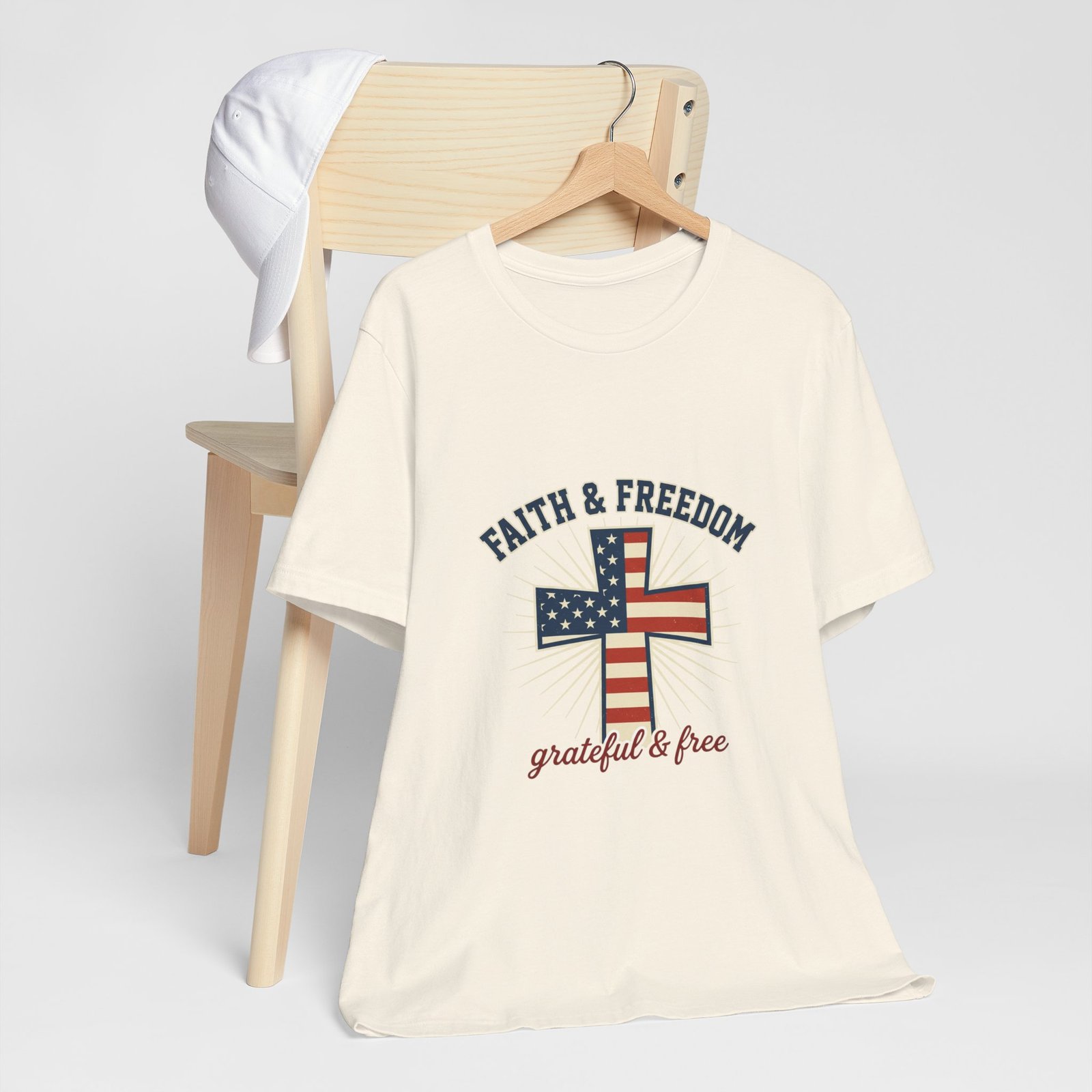 Faith & Freedom Cross Tee | Patriotic, Faith-Based July 4th Vintage Americana - Image 72