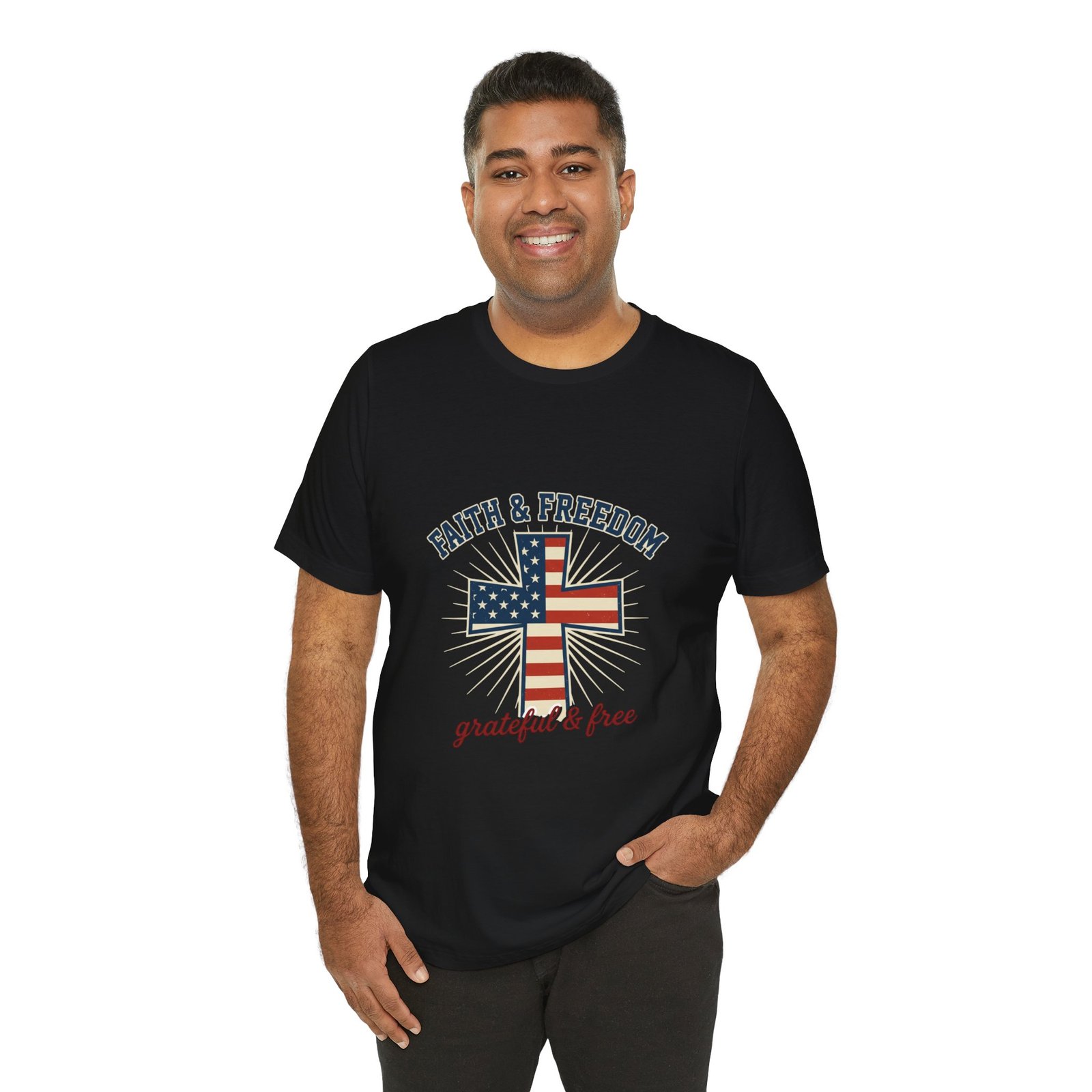 Faith & Freedom Cross Tee | Patriotic, Faith-Based July 4th Vintage Americana - Image 47