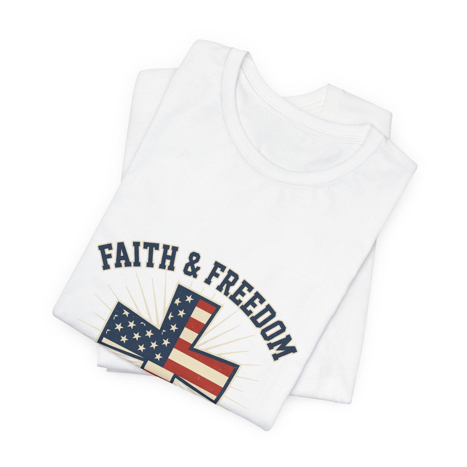 Faith & Freedom Cross Tee | Patriotic, Faith-Based July 4th Vintage Americana - Image 3