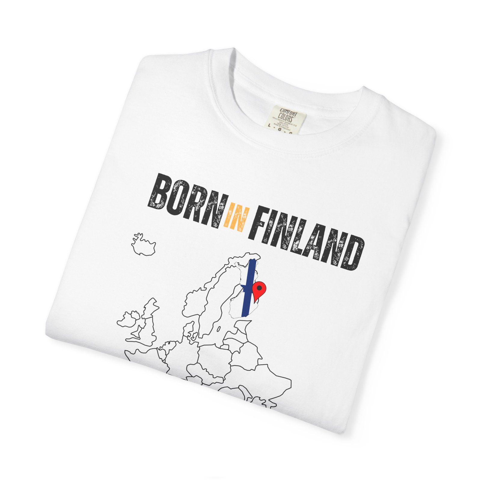 Born in Finland T-Shirt — Country Map Graphic Tee - Image 3