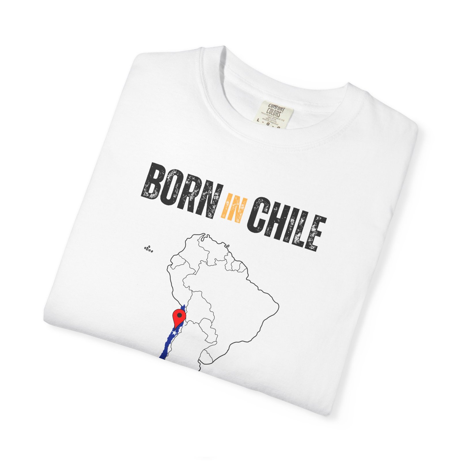 Born in Chile- country Map Graphic Tee - Image 3