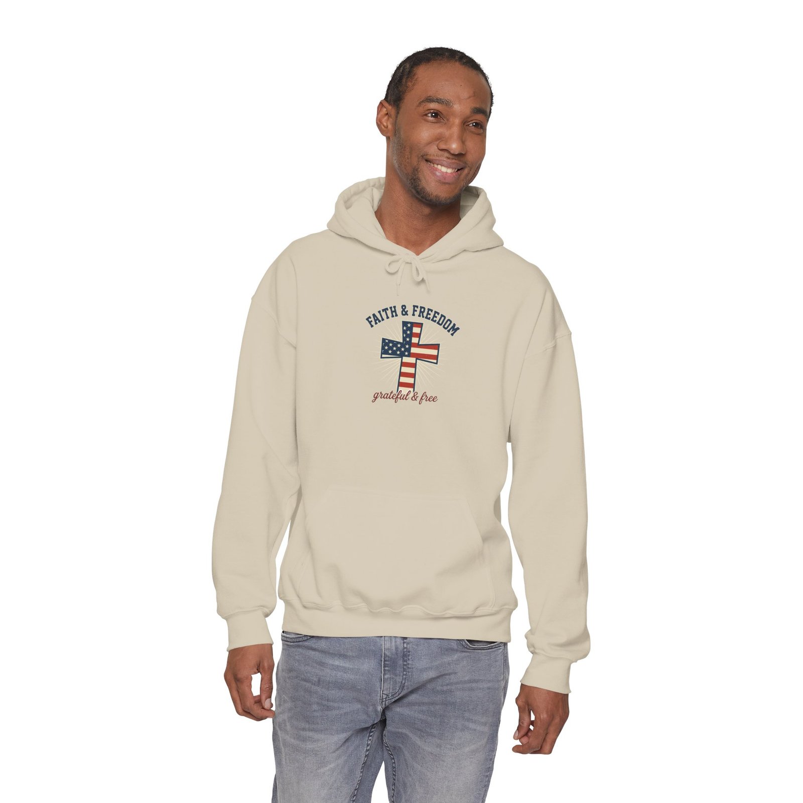 Faith & Freedom Flag Cross Hoodie | patriotic, faith-based, vintage Americana - Image 51