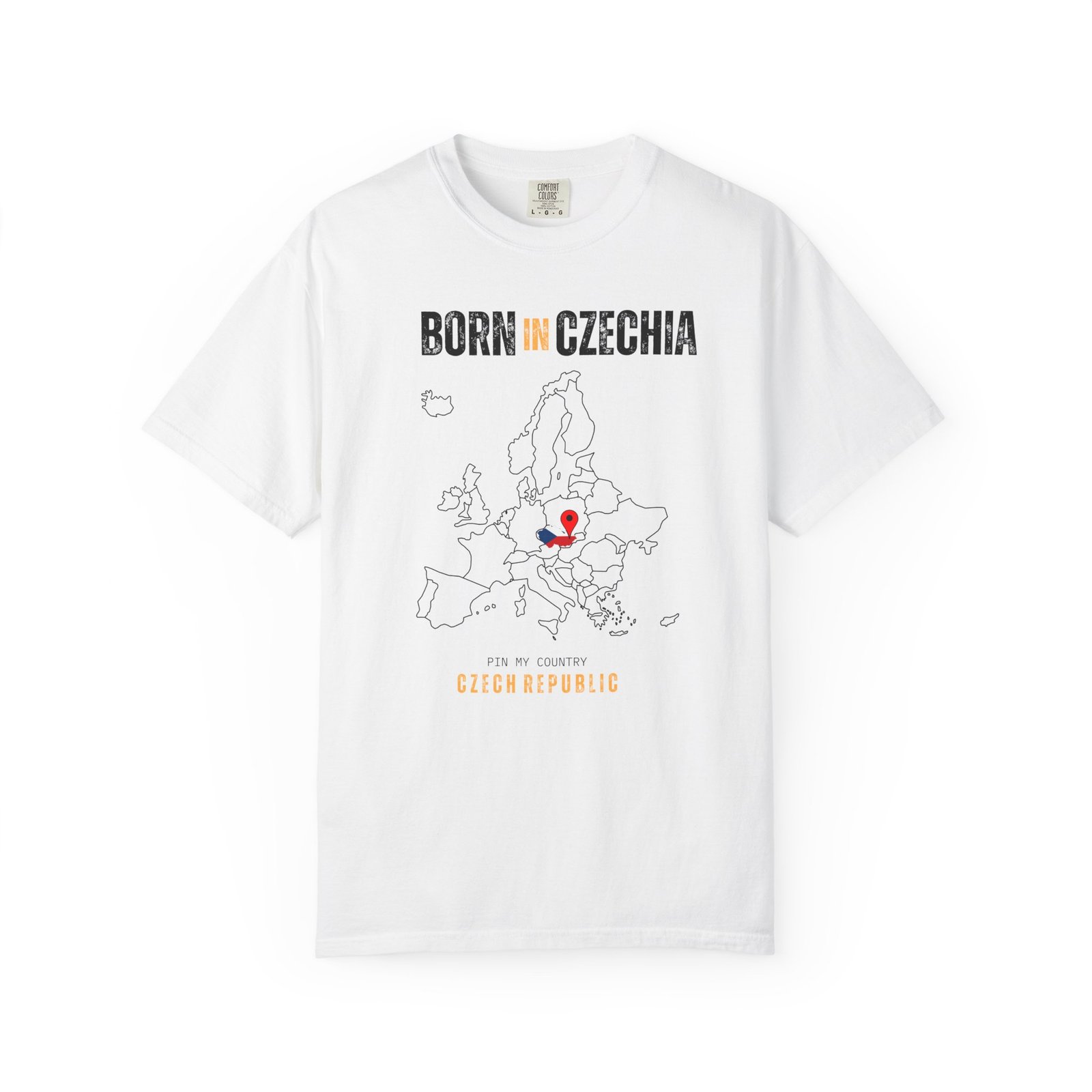 Born in Czechia T-Shirt — Country Map Graphic Tee