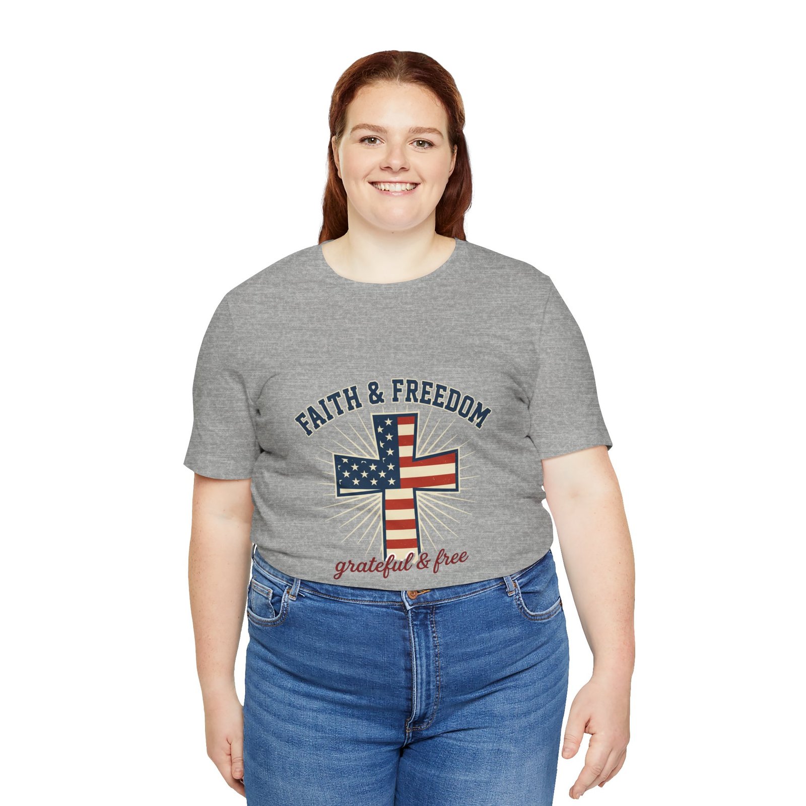 Faith & Freedom Cross Tee | Patriotic, Faith-Based July 4th Vintage Americana - Image 112