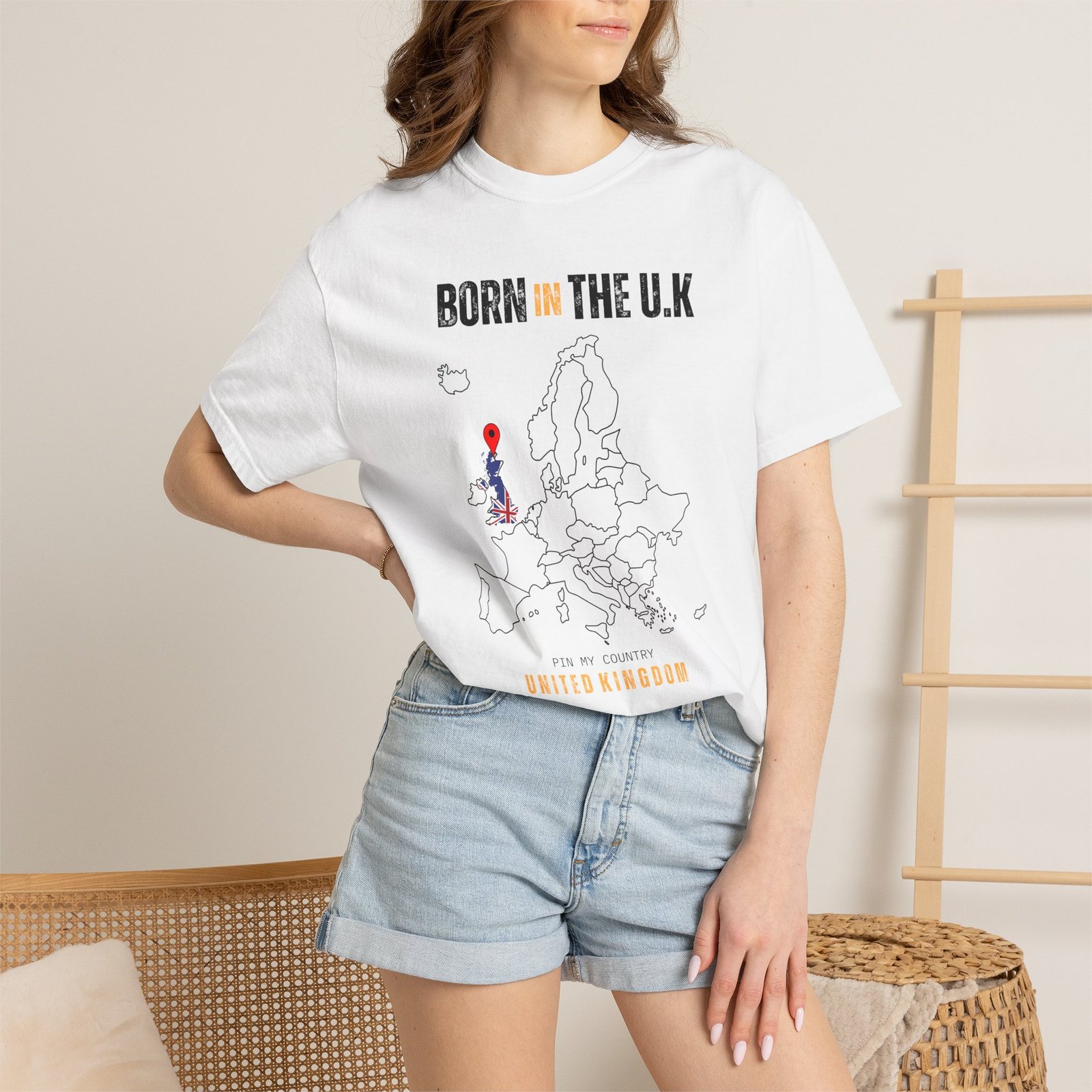 Born in The UK T-Shirt — Country Map Graphic Tee - Image 4