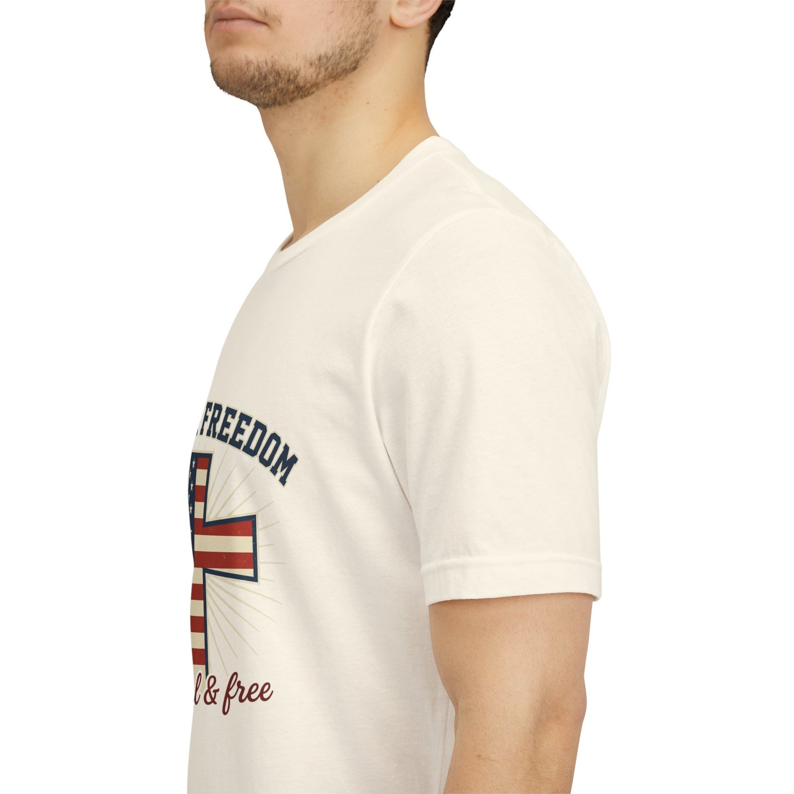 Faith & Freedom Cross Tee | Patriotic, Faith-Based July 4th Vintage Americana - Image 93