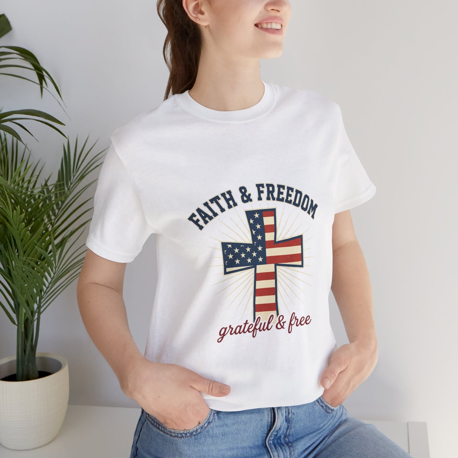 Faith & Freedom Cross Tee | Patriotic, Faith-Based July 4th Vintage Americana - Image 22
