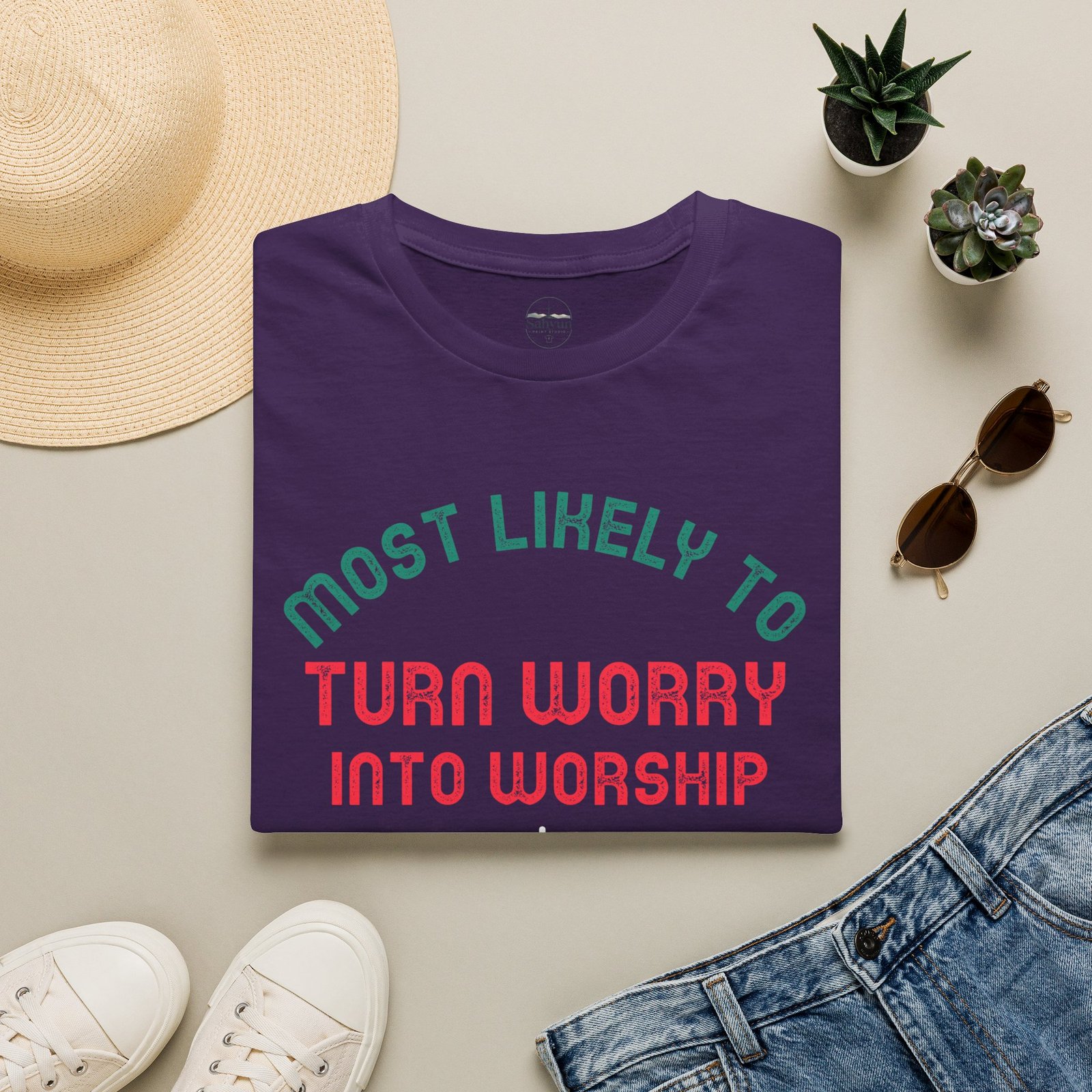 MLT Turn Worry into Worship' T-shirt - Image 25