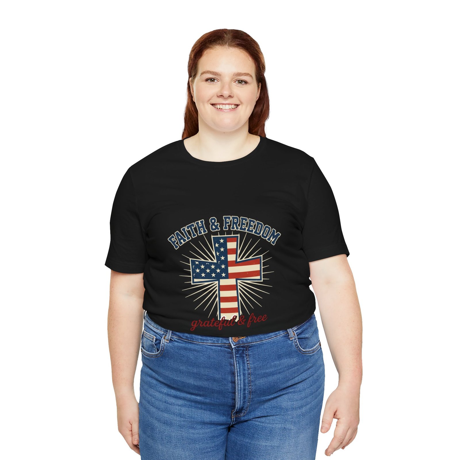 Faith & Freedom Cross Tee | Patriotic, Faith-Based July 4th Vintage Americana - Image 46