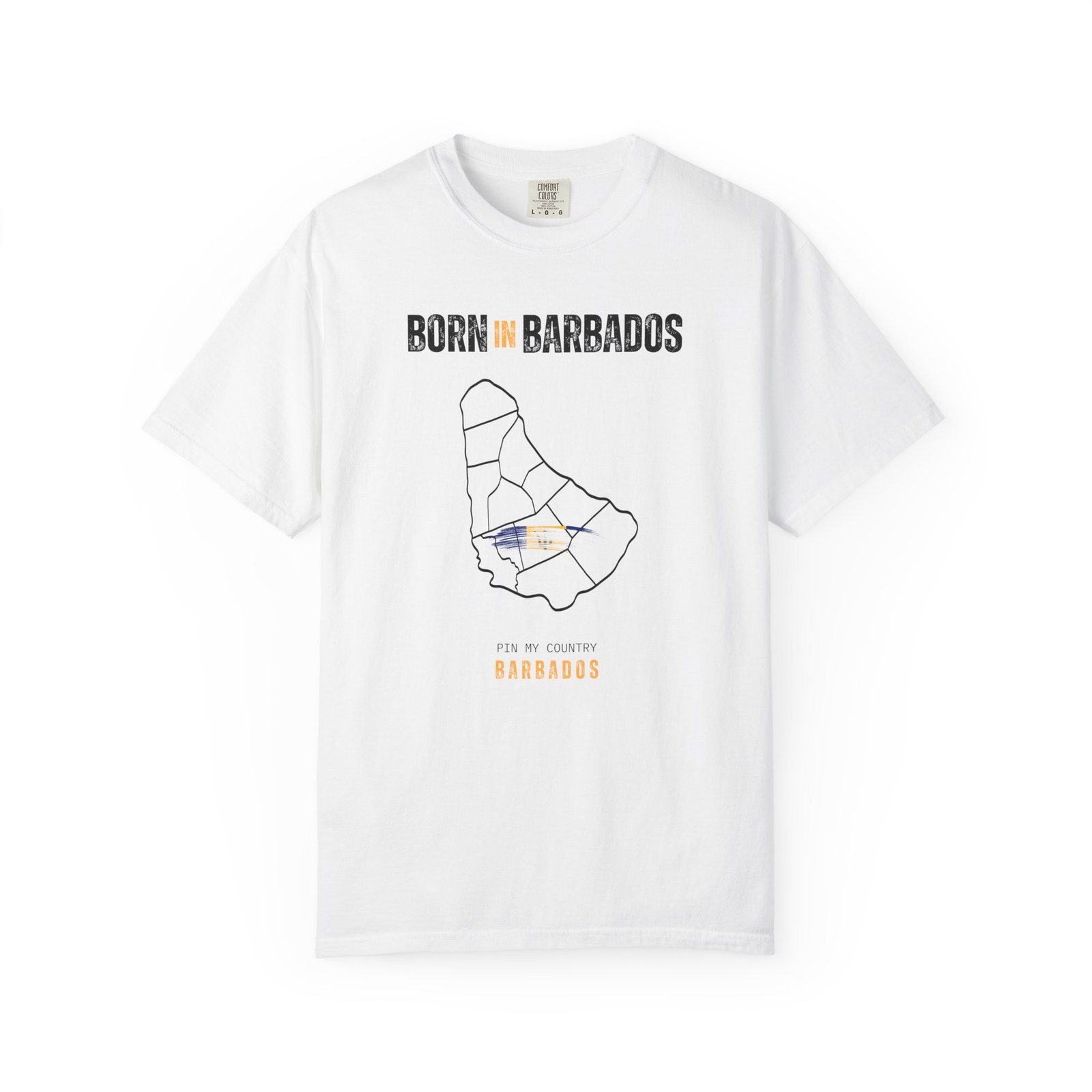 Born in Barbados T-Shirt — Country Map Graphic Tee