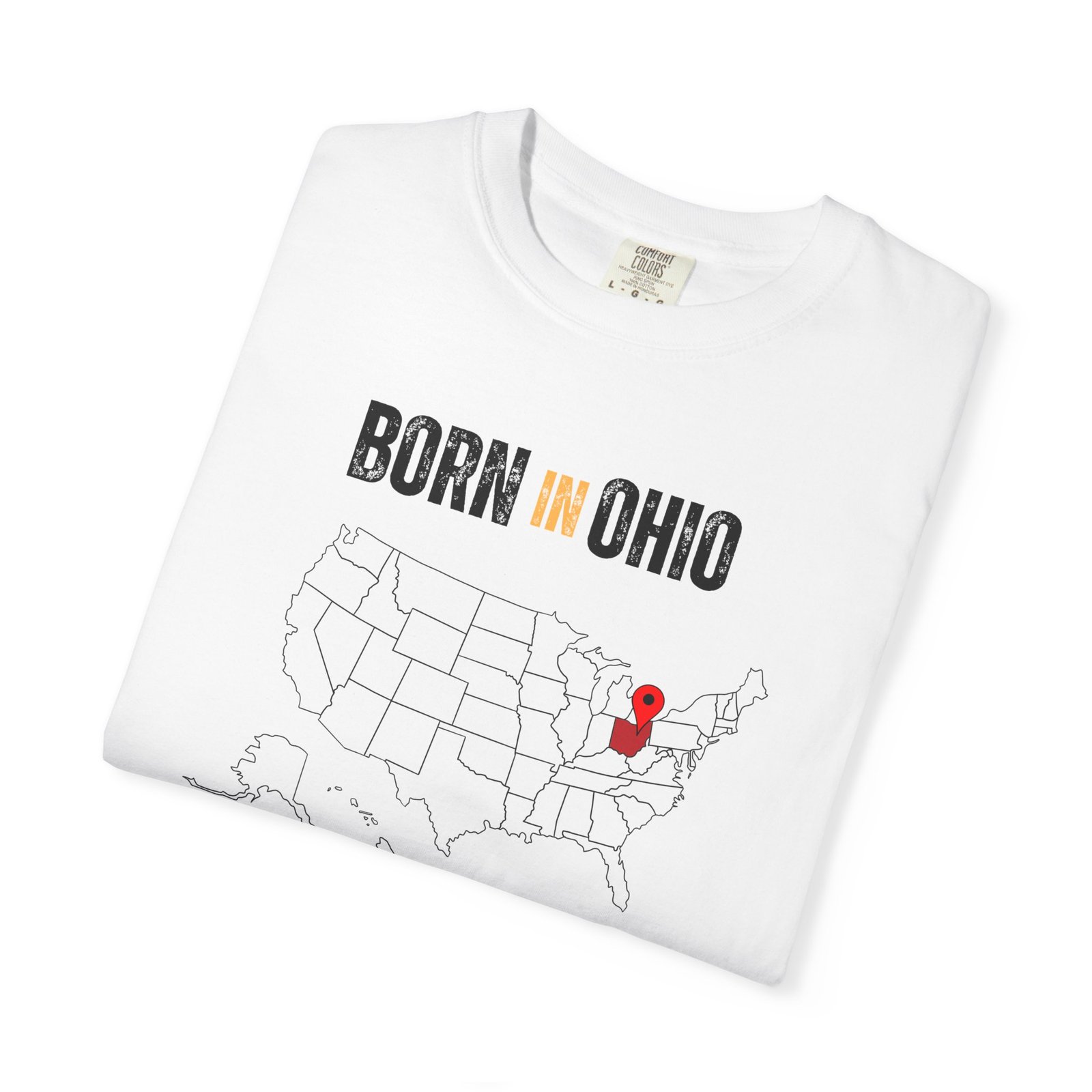 Born in Ohio T-Shirt — State Map Graphic Tee - Image 3