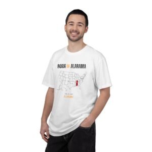 Born in Alabama T-Shirt — State Map Graphic Tee