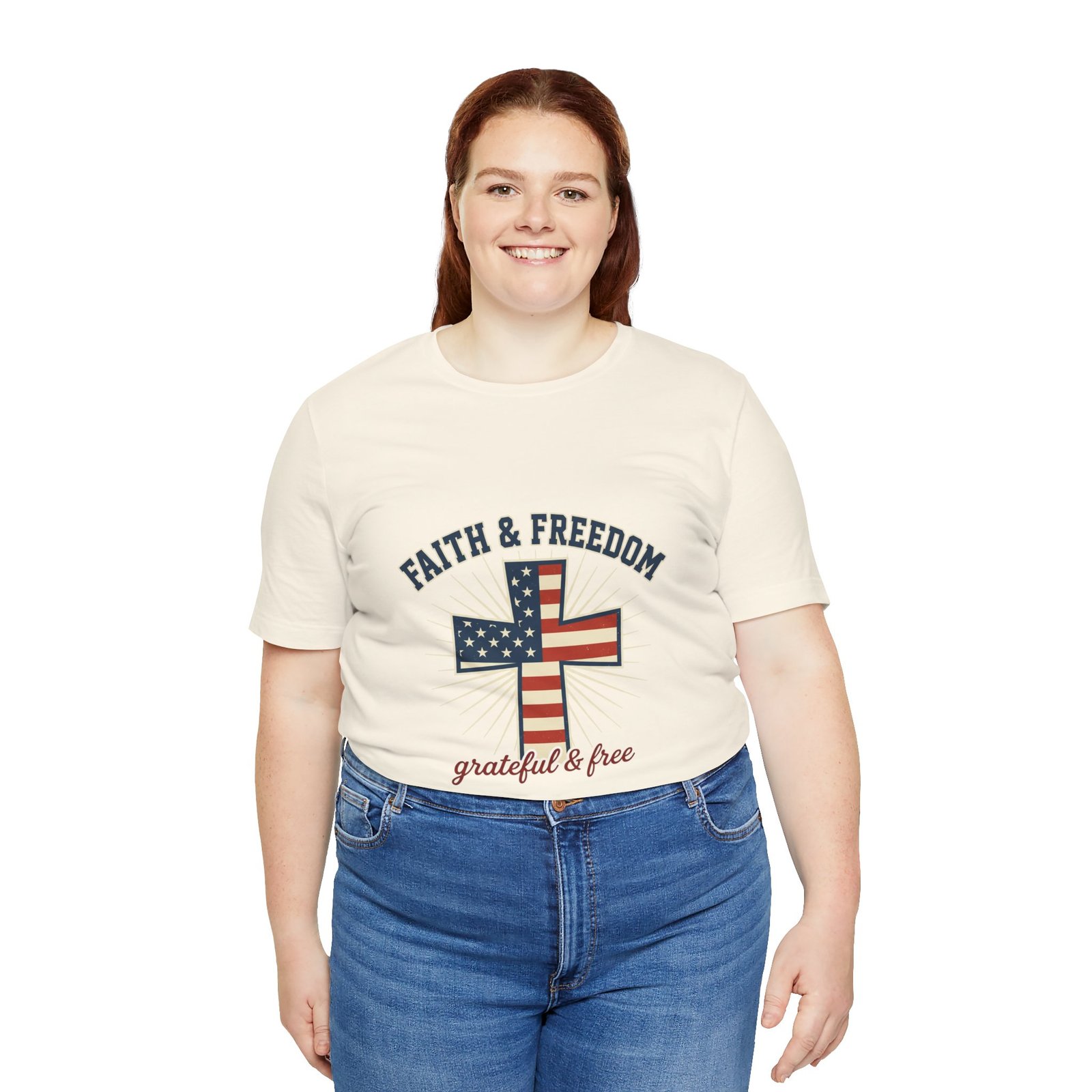 Faith & Freedom Cross Tee | Patriotic, Faith-Based July 4th Vintage Americana - Image 79