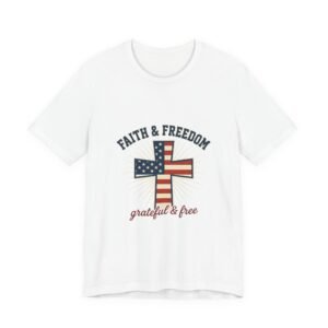 Faith & Freedom Cross Tee | Patriotic, Faith-Based July 4th Vintage Americana