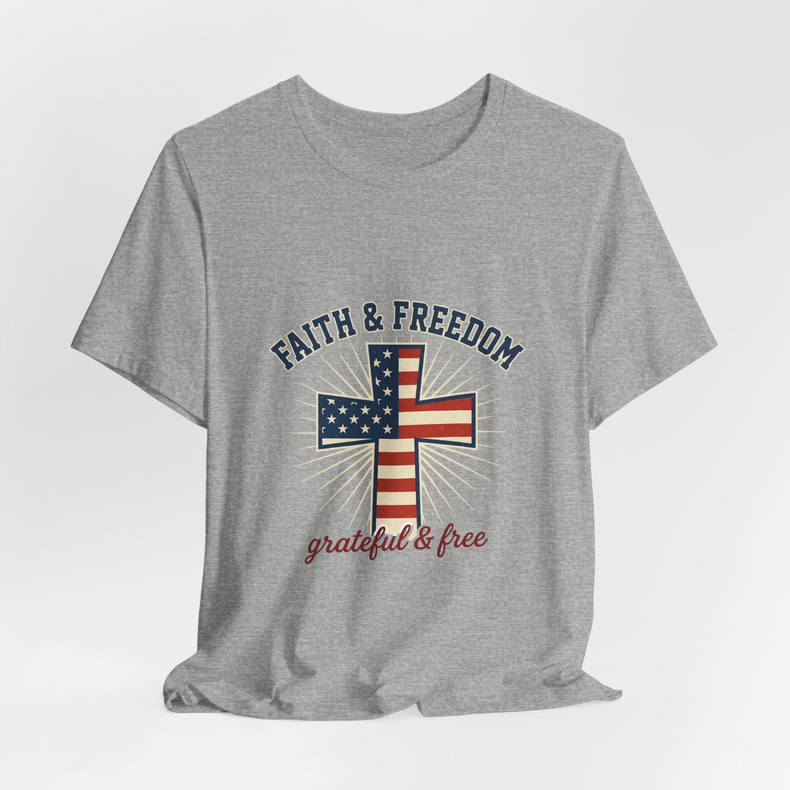 Faith & Freedom Cross Tee | Patriotic, Faith-Based July 4th Vintage Americana - Image 103