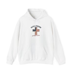 Faith & Freedom Flag Cross Hoodie | patriotic, faith-based, vintage Americana