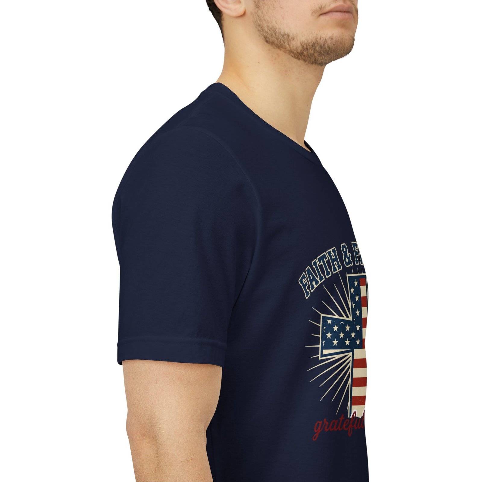 Faith & Freedom Cross Tee | Patriotic, Faith-Based July 4th Vintage Americana - Image 160