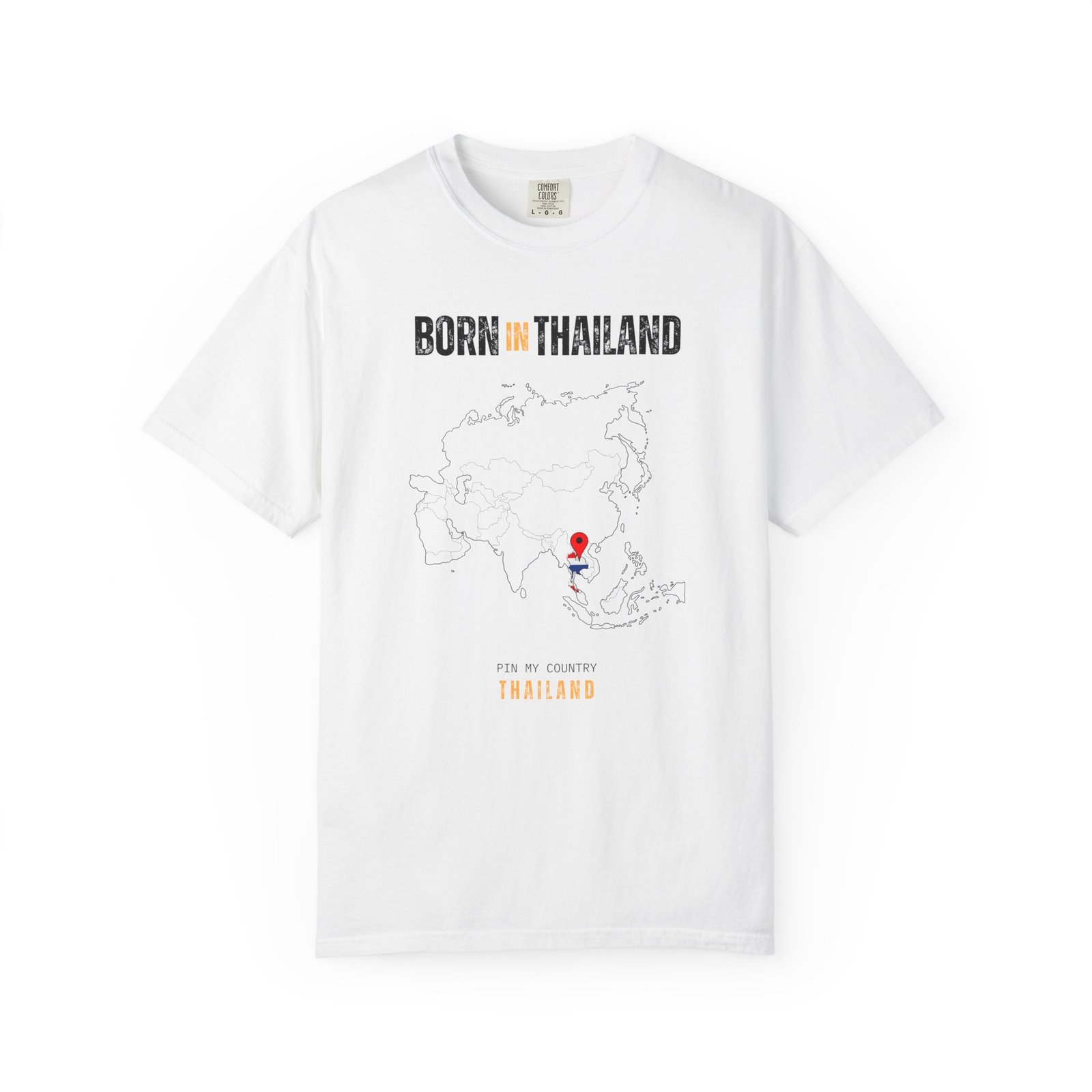 Born in Thailand T-Shirt — Country Map Graphic Tee