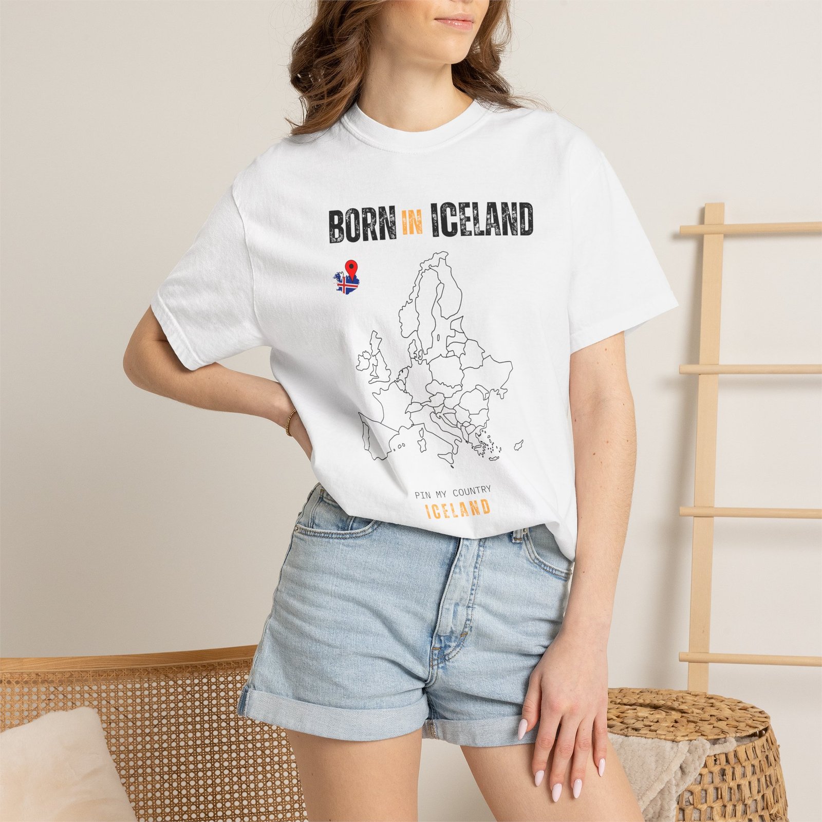 Born in Iceland T-Shirt — Country Map Graphic Tee - Image 4