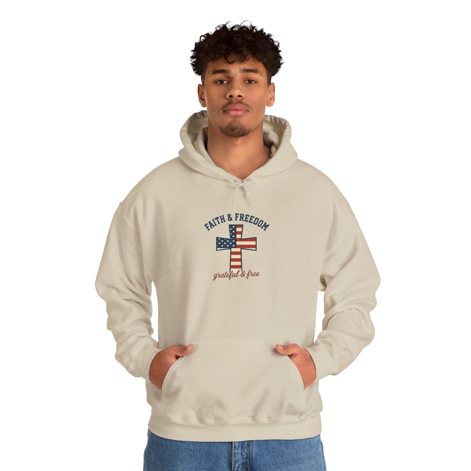 Faith & Freedom Flag Cross Hoodie | patriotic, faith-based, vintage Americana - Image 45