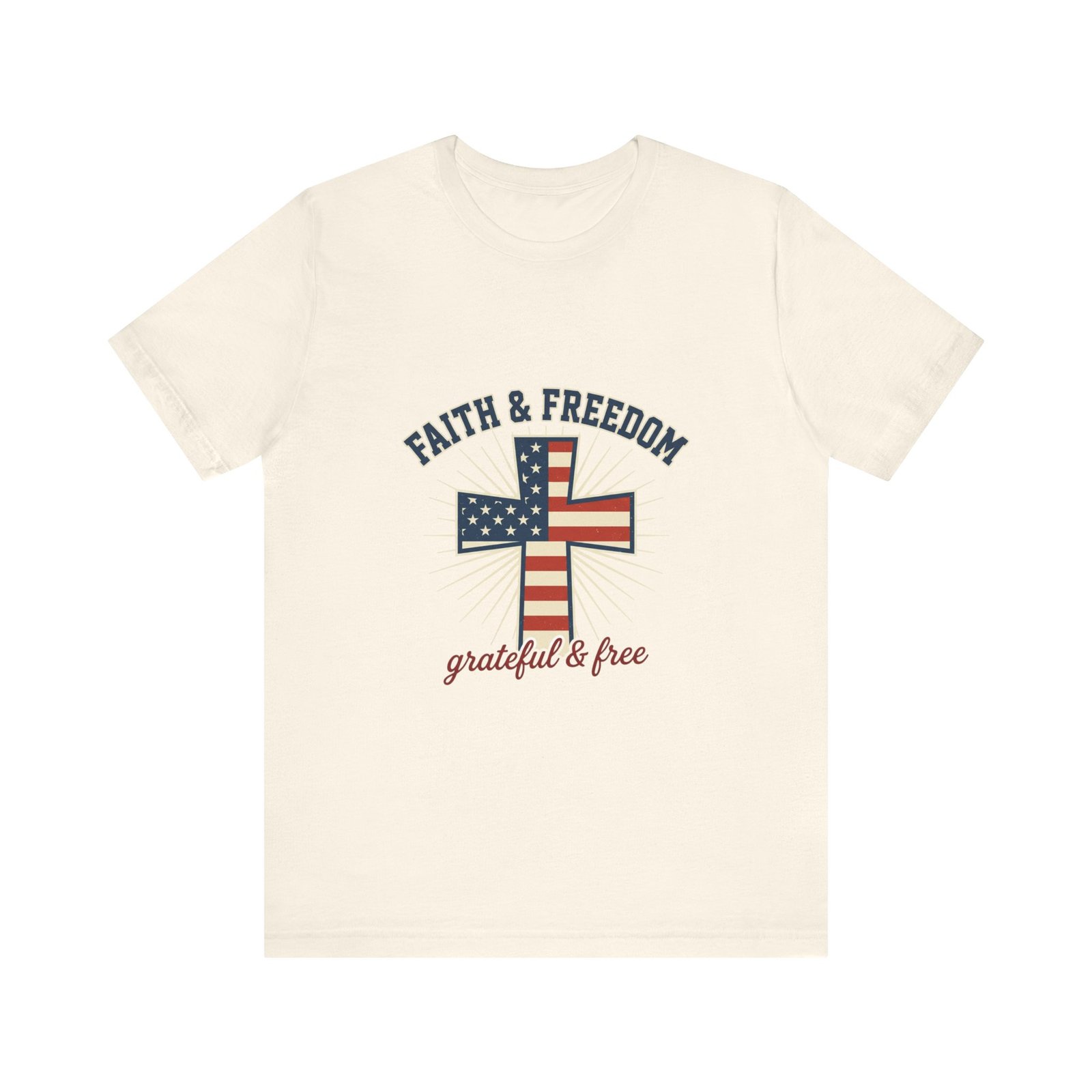 Faith & Freedom Cross Tee | Patriotic, Faith-Based July 4th Vintage Americana - Image 97