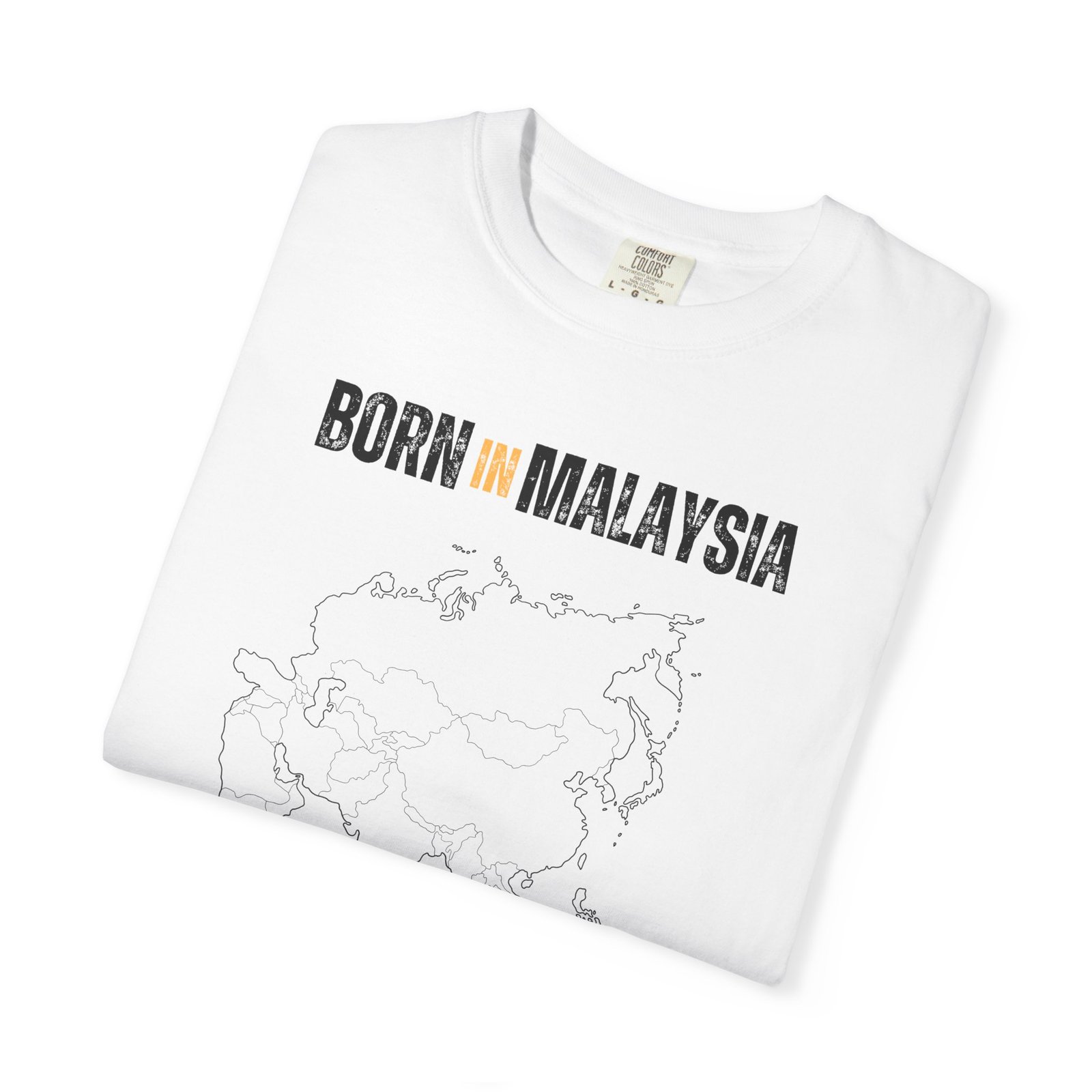 Born in Malaysia T-Shirt — Country Map Graphic Tee - Image 3