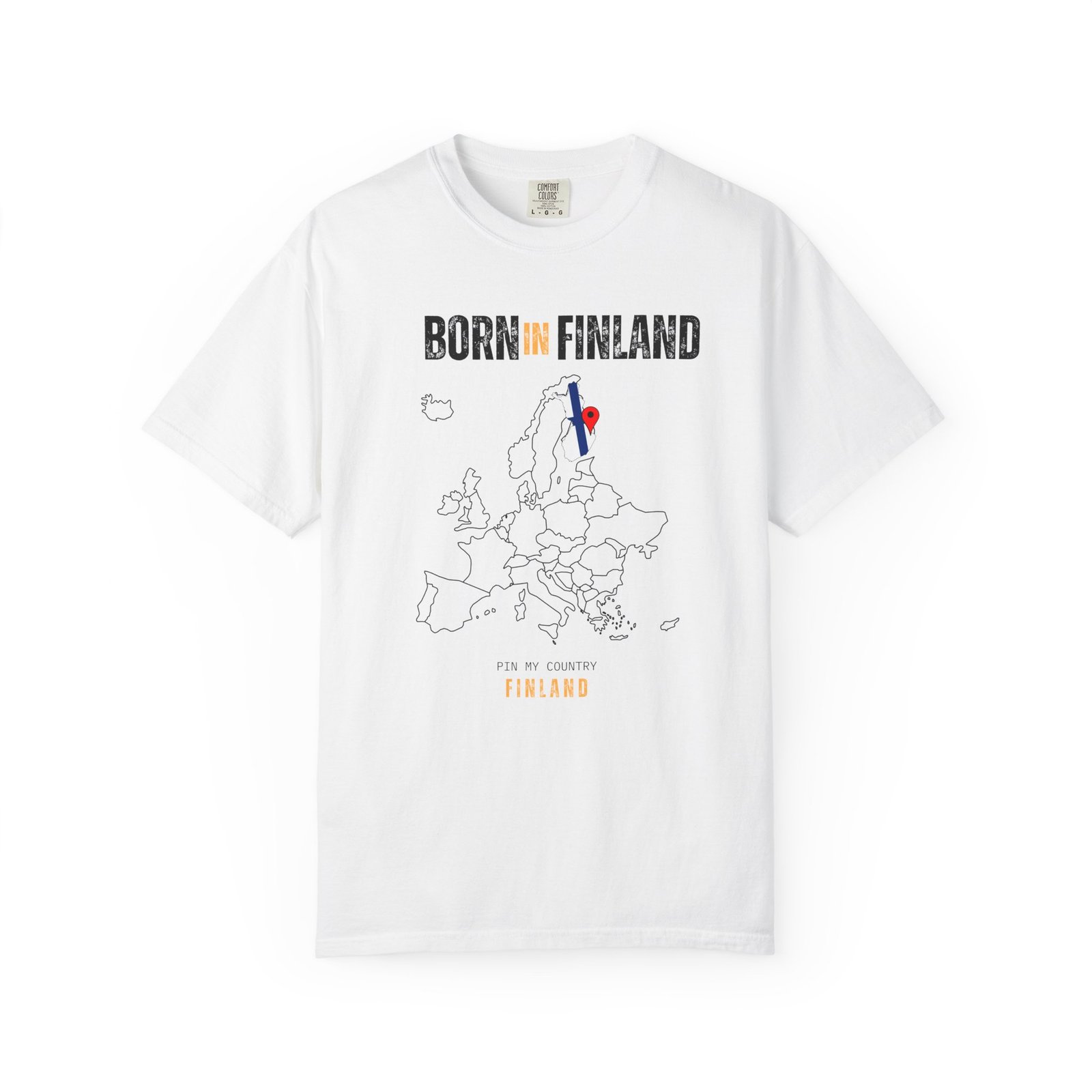 Born in Finland T-Shirt — Country Map Graphic Tee
