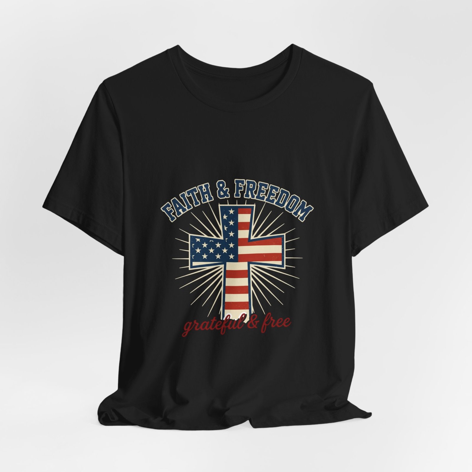 Faith & Freedom Cross Tee | Patriotic, Faith-Based July 4th Vintage Americana - Image 37