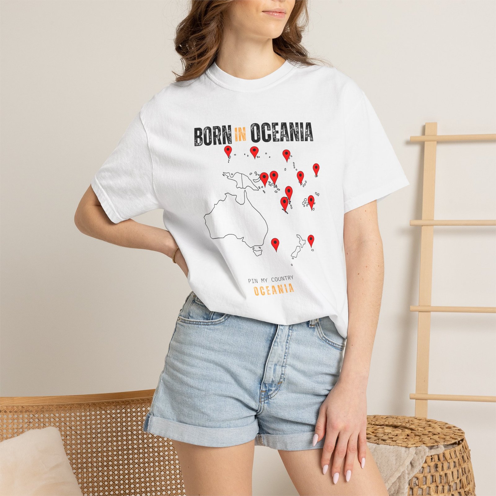 Born in Oceania T-Shirt — Country Map Graphic Tee - Image 4