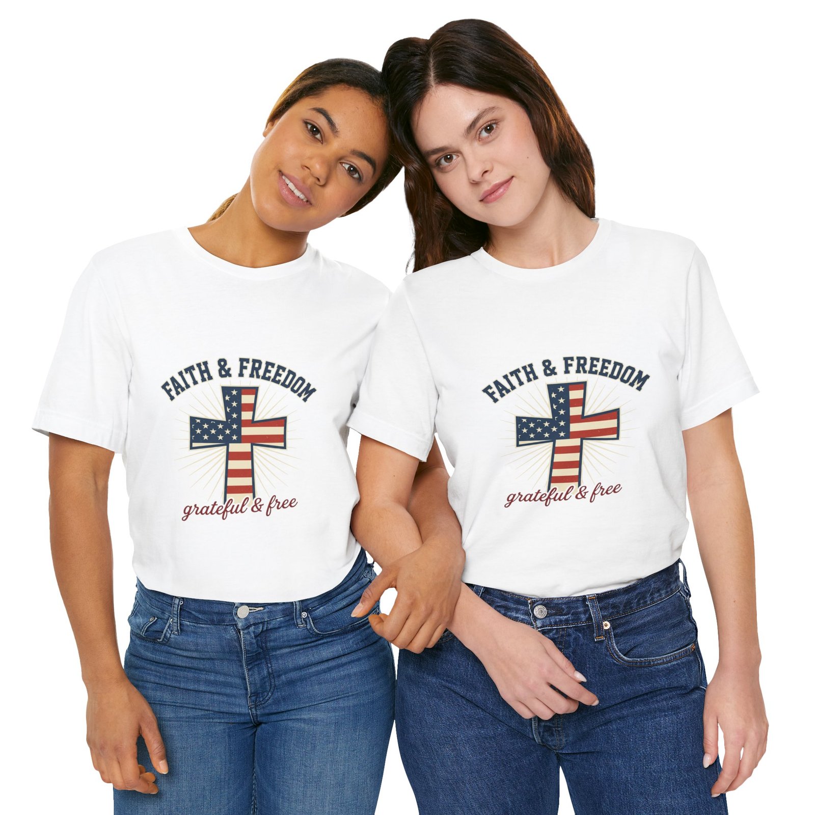 Faith & Freedom Cross Tee | Patriotic, Faith-Based July 4th Vintage Americana - Image 24