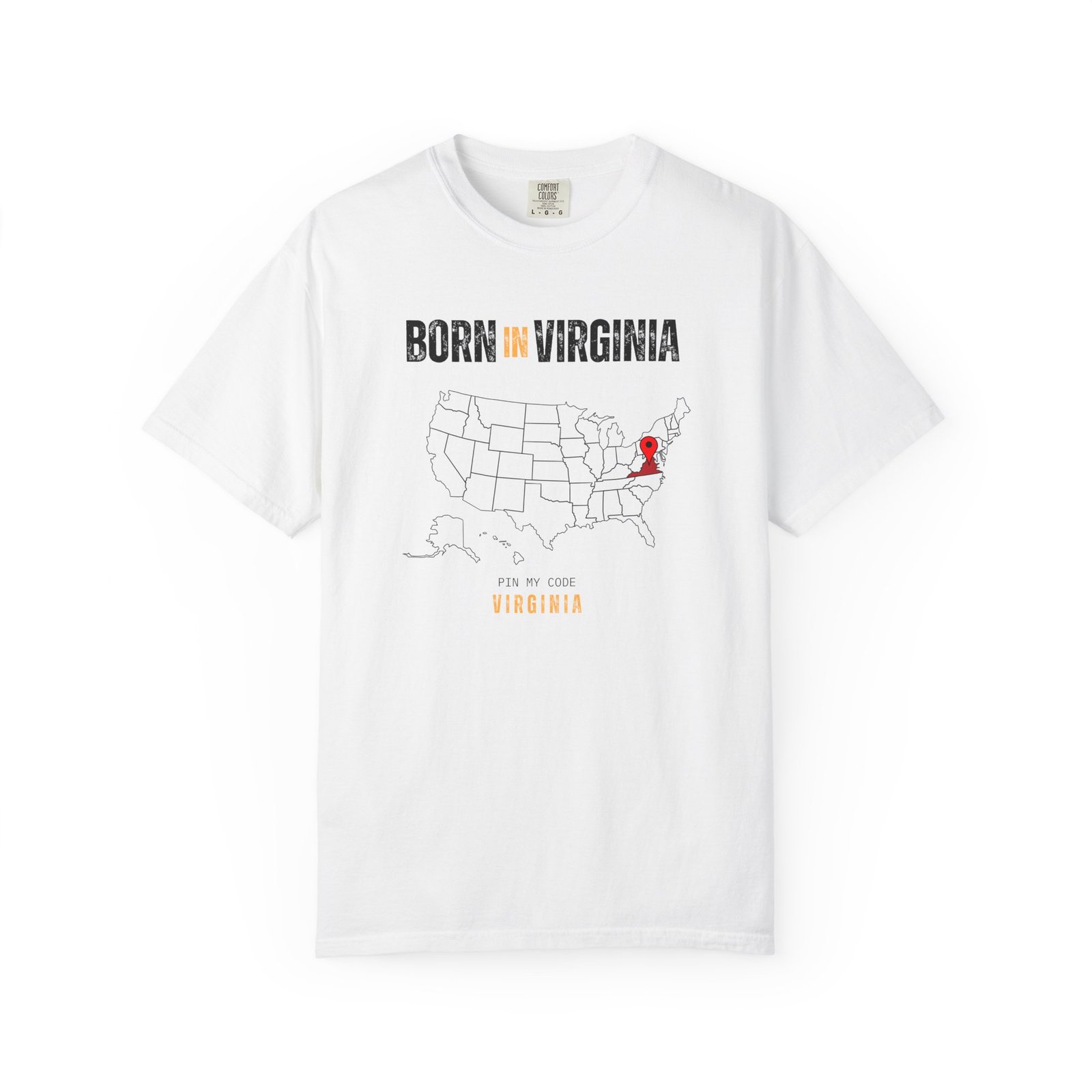 Born in Virginia T-Shirt — State Map Graphic Tee